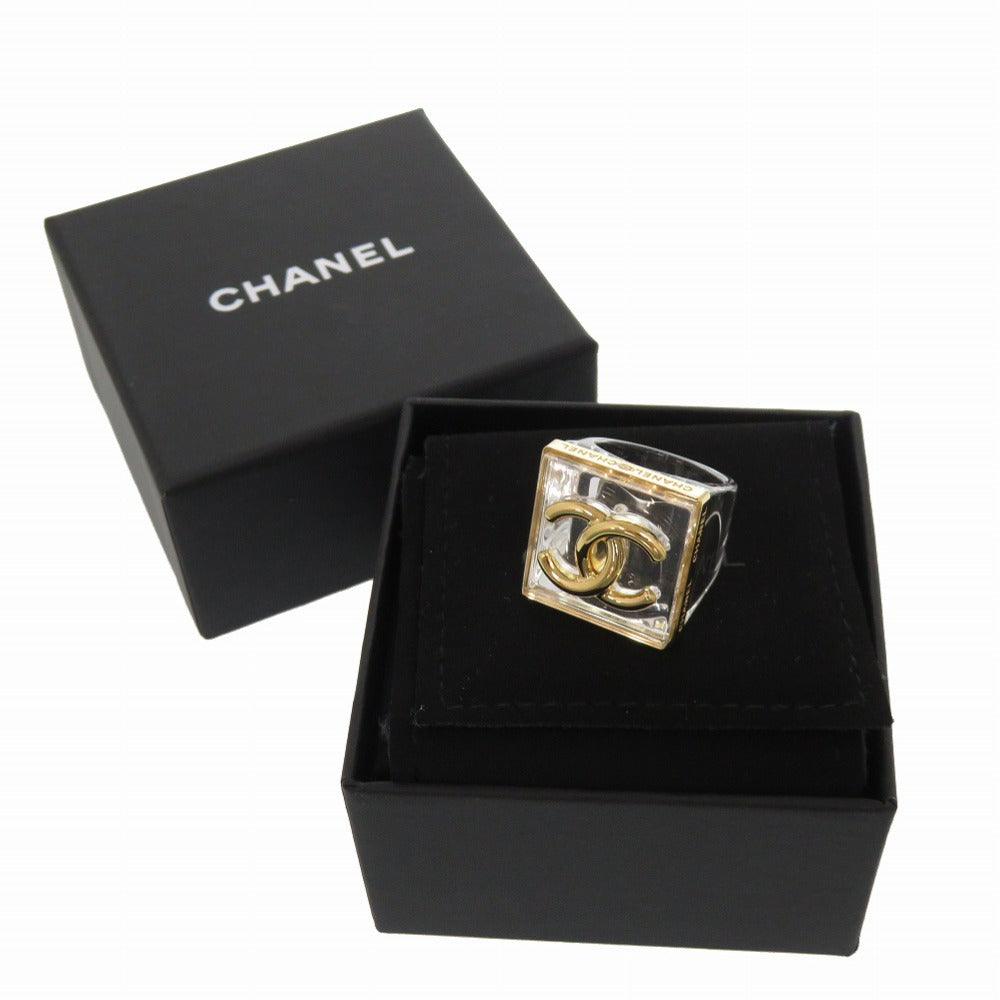 CHANEL Ring plastic gold COCO Mark