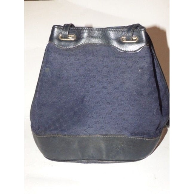 Gucci Webby Drawstring Pursesdesigner Purses Navy Leather And Gg Leather Satchel