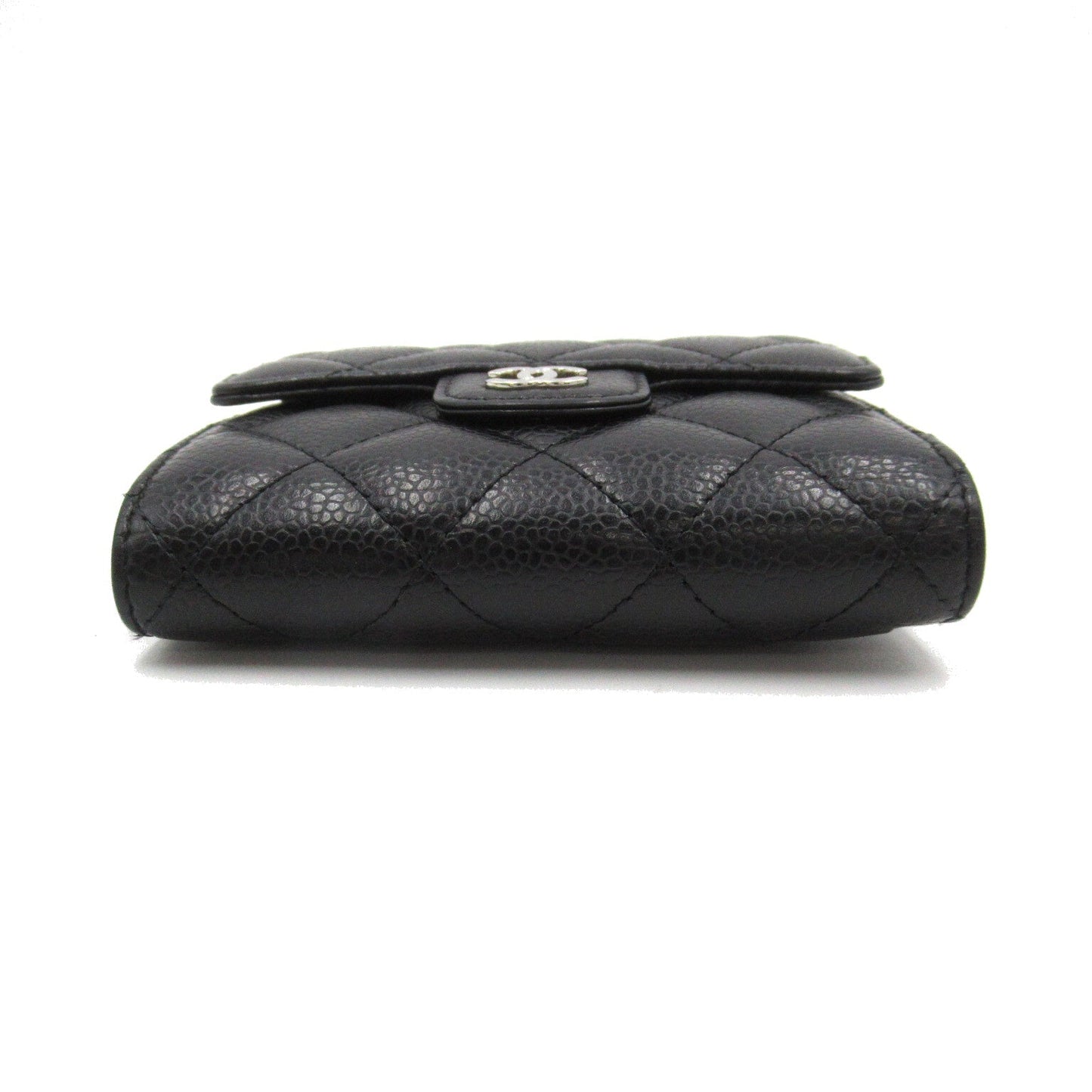 CHANEL Small Flap Wallet Three Fold Wallet Wallet Cabia S (Greenhead) Black AP0231
