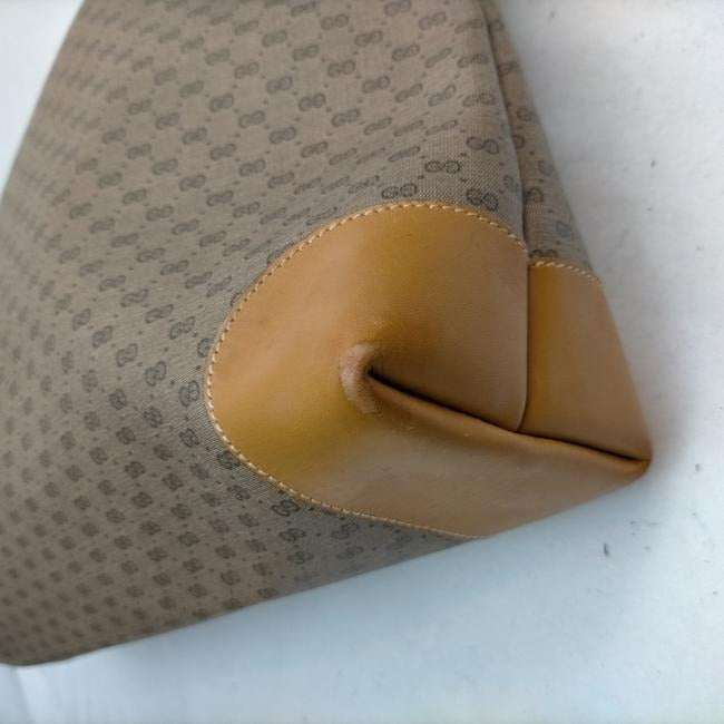 SOLD - Gucci Micro Guccissima Print Tote w Sherry Stripe Bold Gold GG