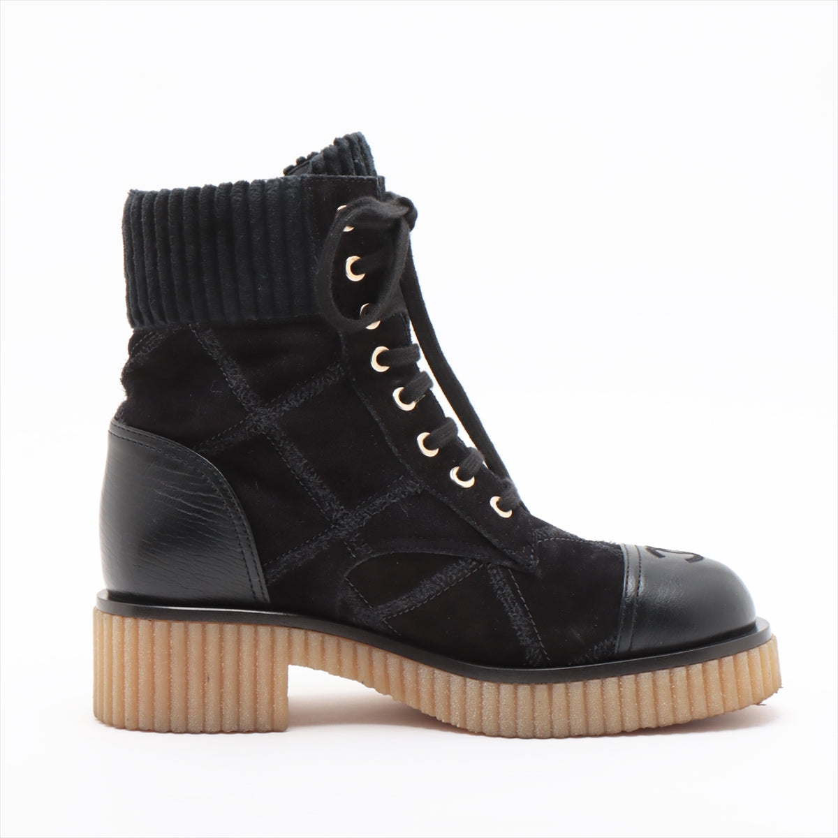 Chanel Coco Leather X Suede Shoes 36 Black G36536 Matrasse