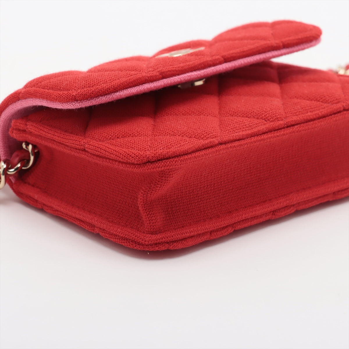 Chanel Mini Matrasse Cotton Chain Shoulder Bag Red G Nonevelty