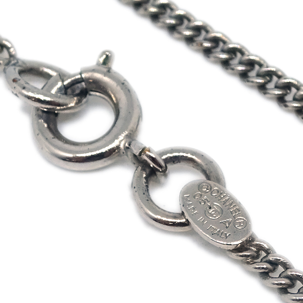 Chanel Cambon Ligne Necklace Pendant Silver 05A