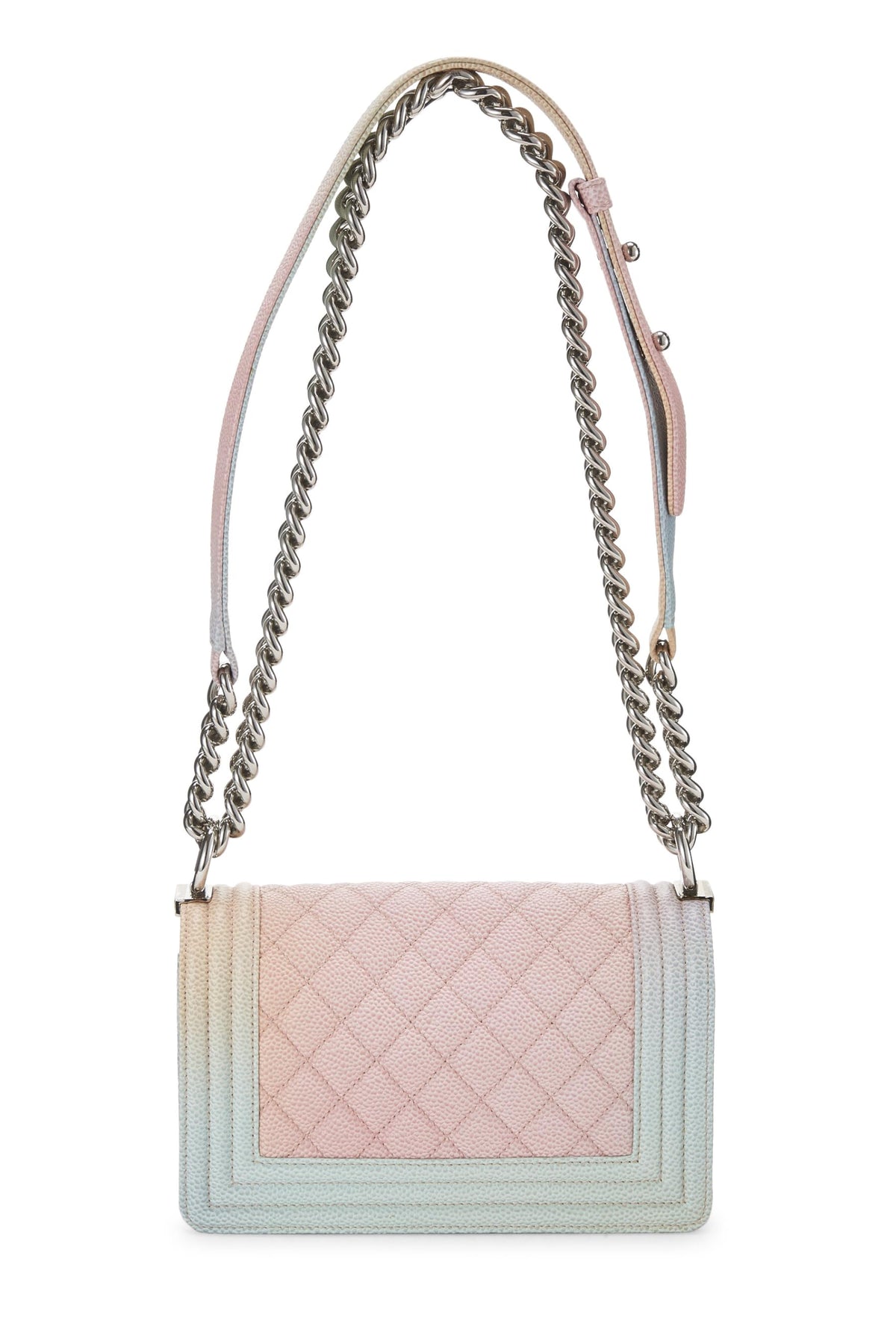 Chanel, Rainbow Quilted Caviar Boy Bag Small, Pink