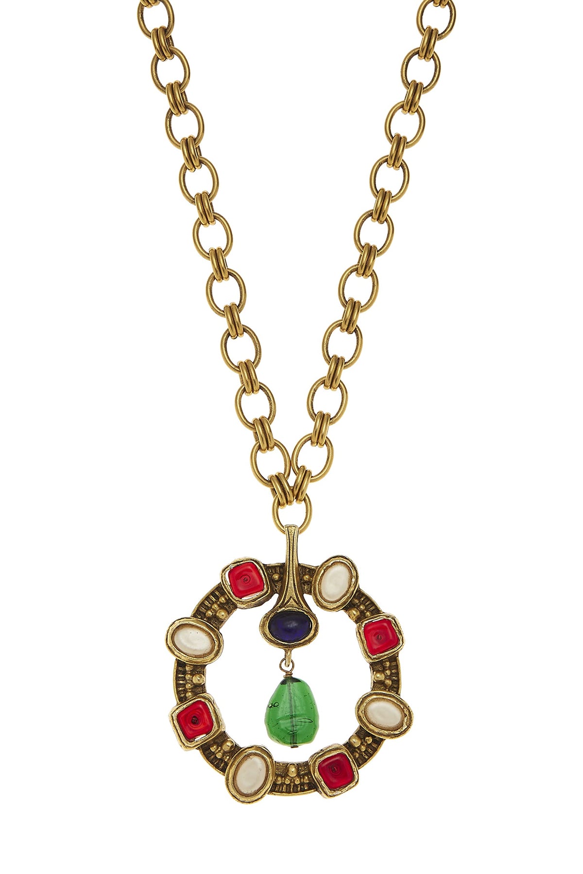 Chanel, Gold & Multi Gripoix Pendant Necklace, Multi