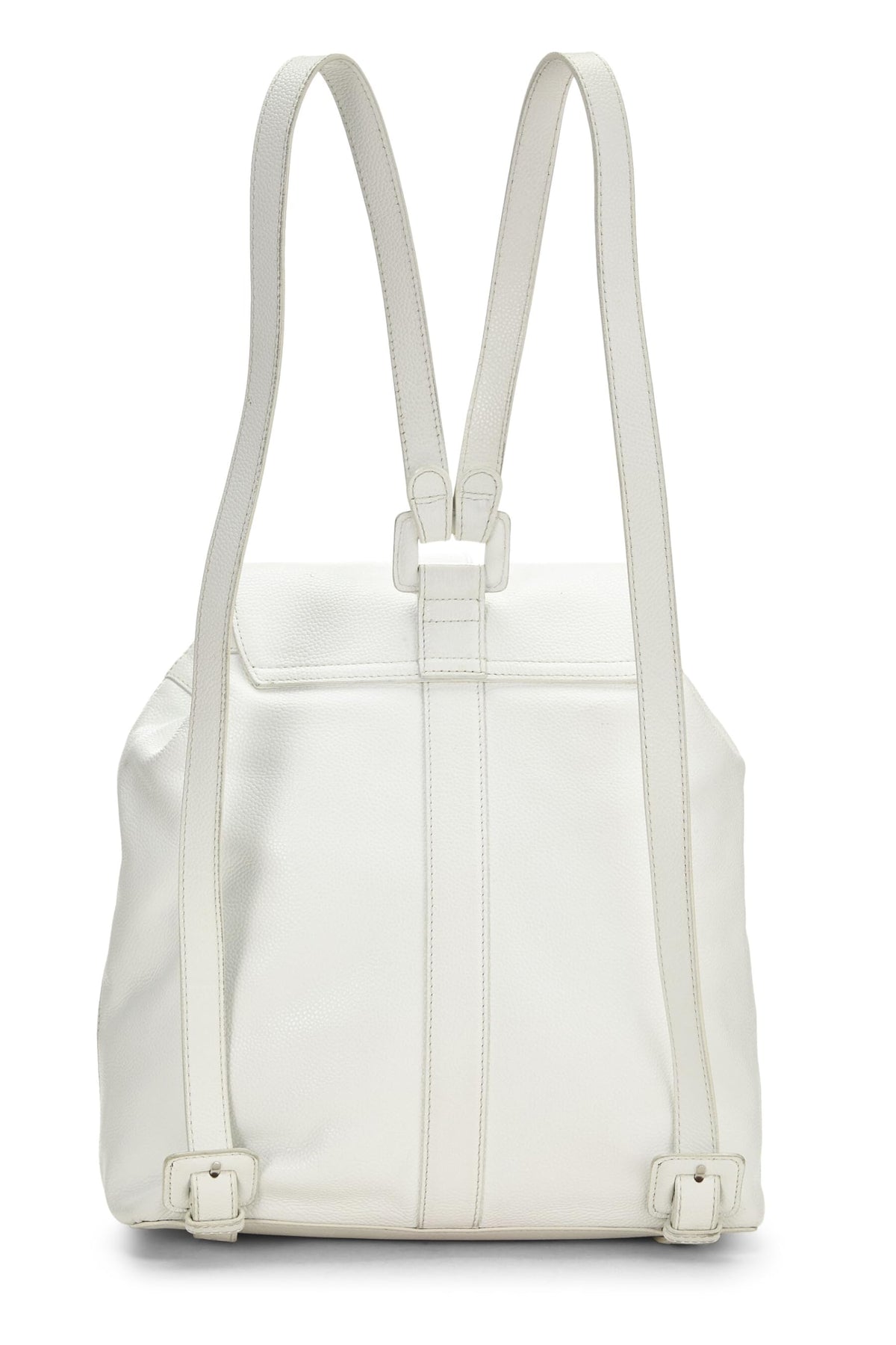 Chanel, White Caviar Backpack Large, White