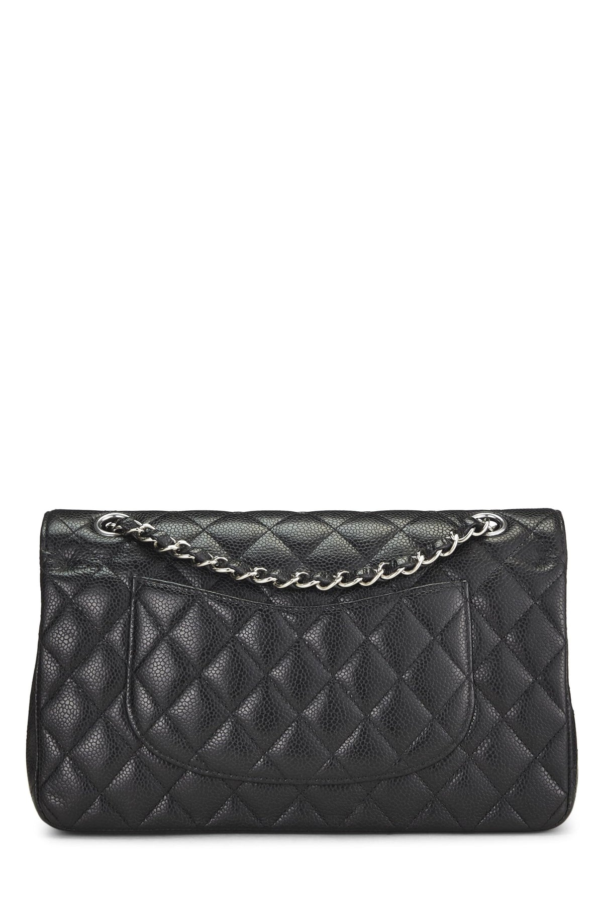 Chanel, Black Quilted Caviar Classic Double Flap Medium, Black