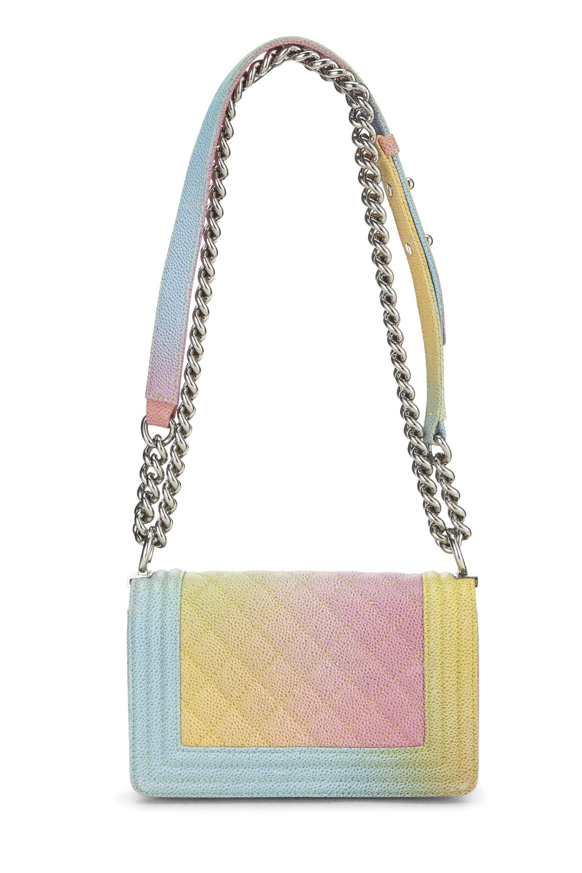 Chanel, Rainbow Quilted Caviar Boy Bag Small, Green