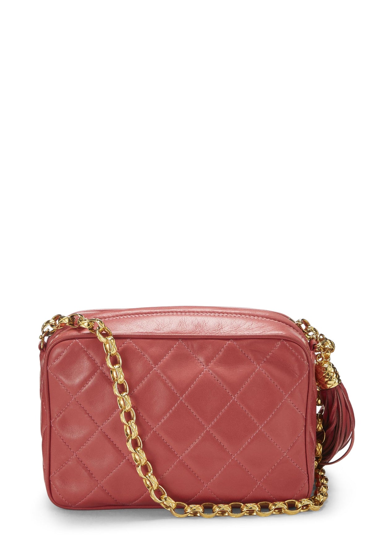 Chanel, Pink Lambskin Diamond 'CC' Tab Camera Bag Mini, Pink