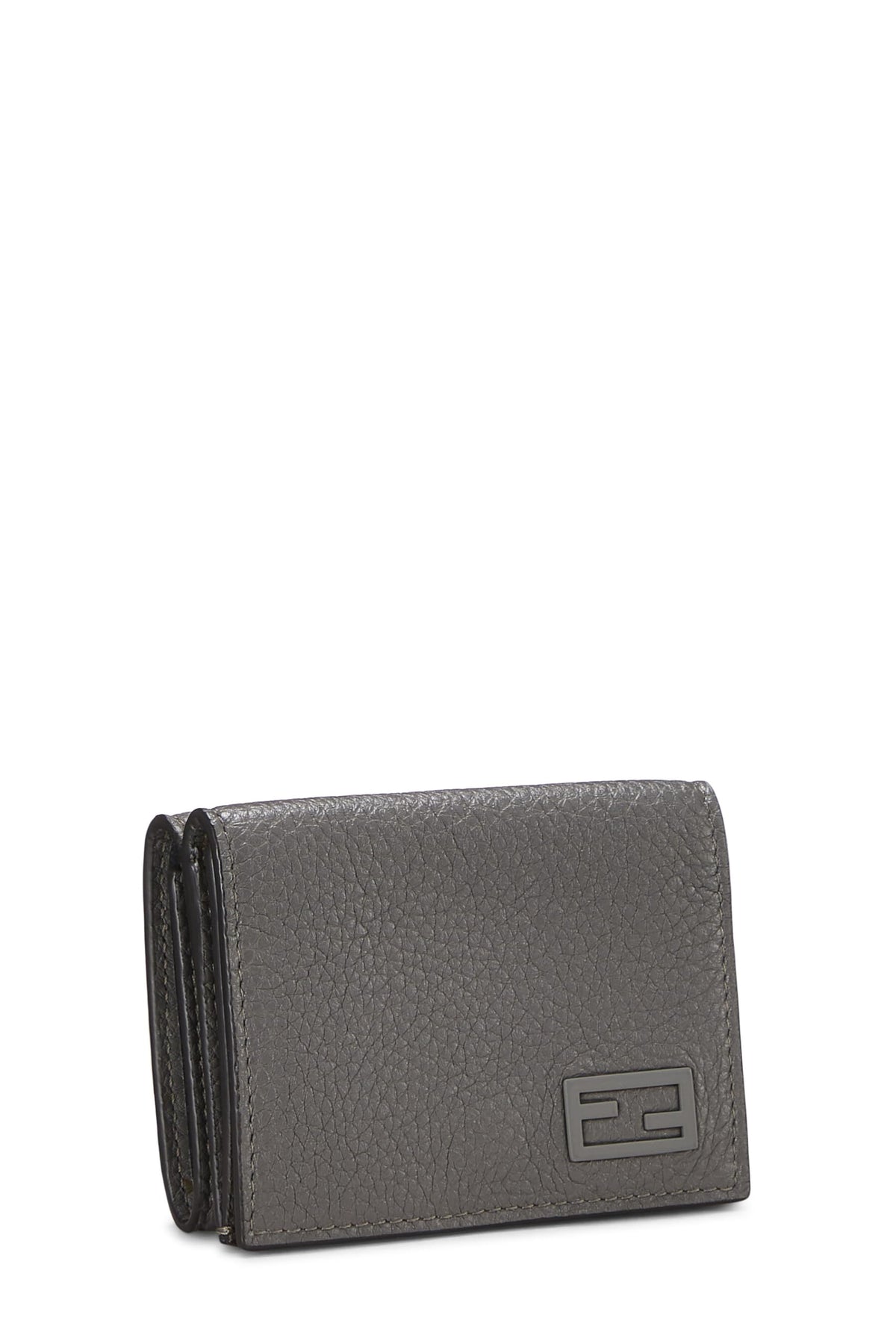Fendi, Grey Leather Tri-Fold Wallet, Grey