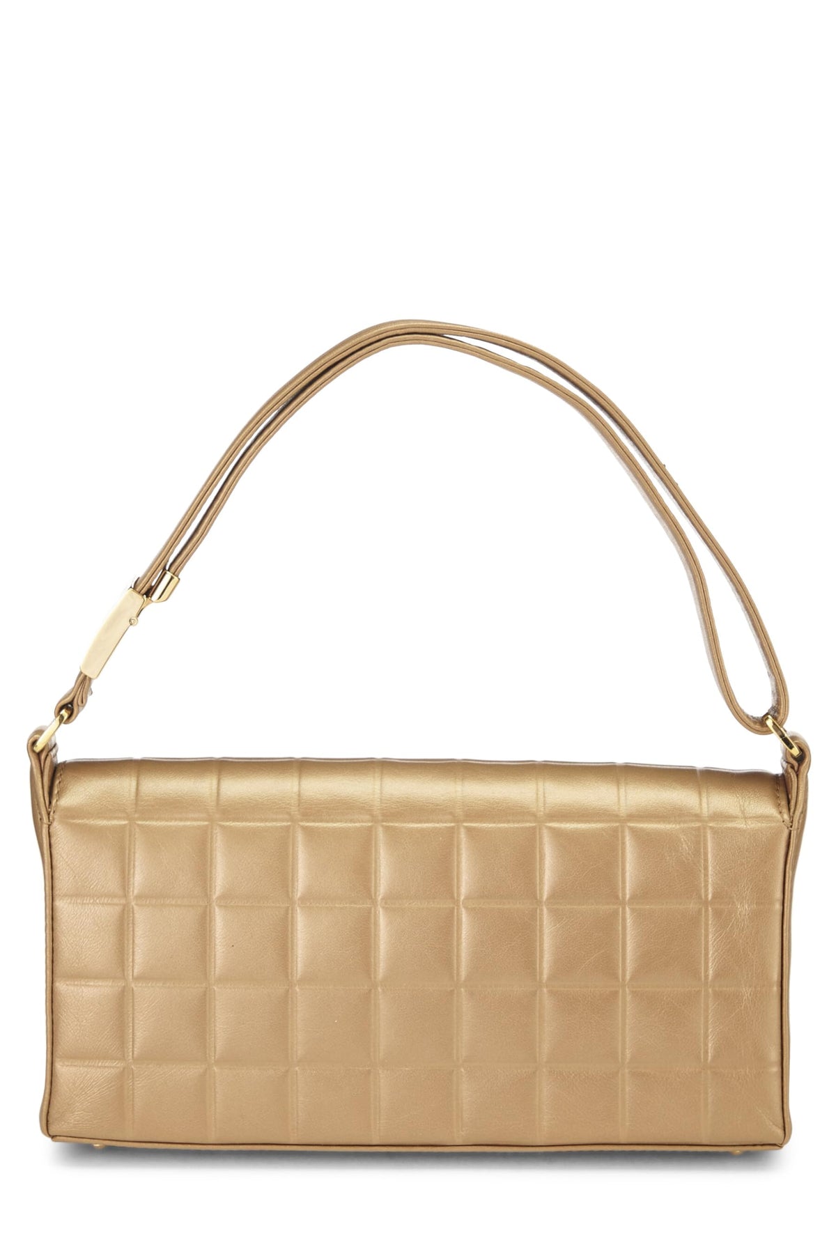 Chanel, Gold Leather Chocolate Bar Shoulder Bag Medium, Gold