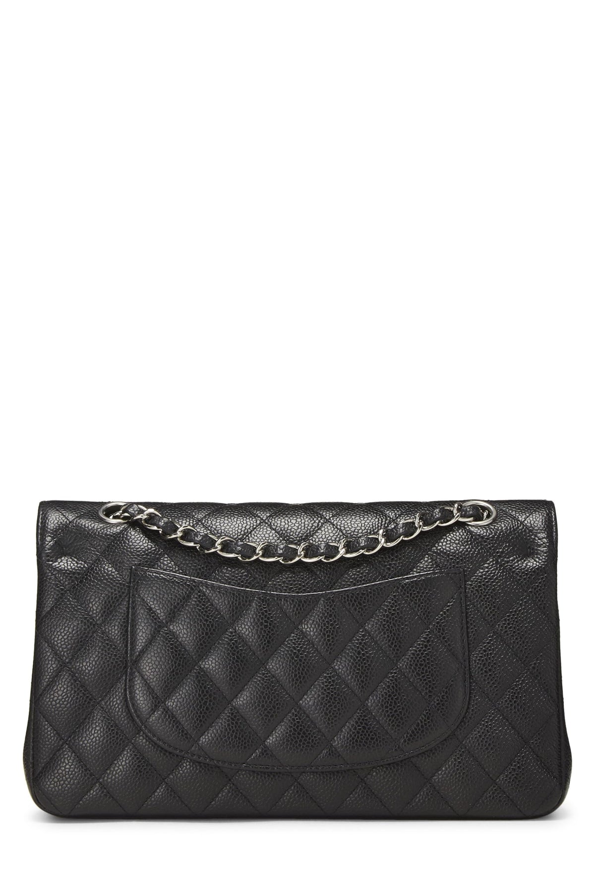 Chanel, Black Quilted Caviar Classic Double Flap Medium, Black