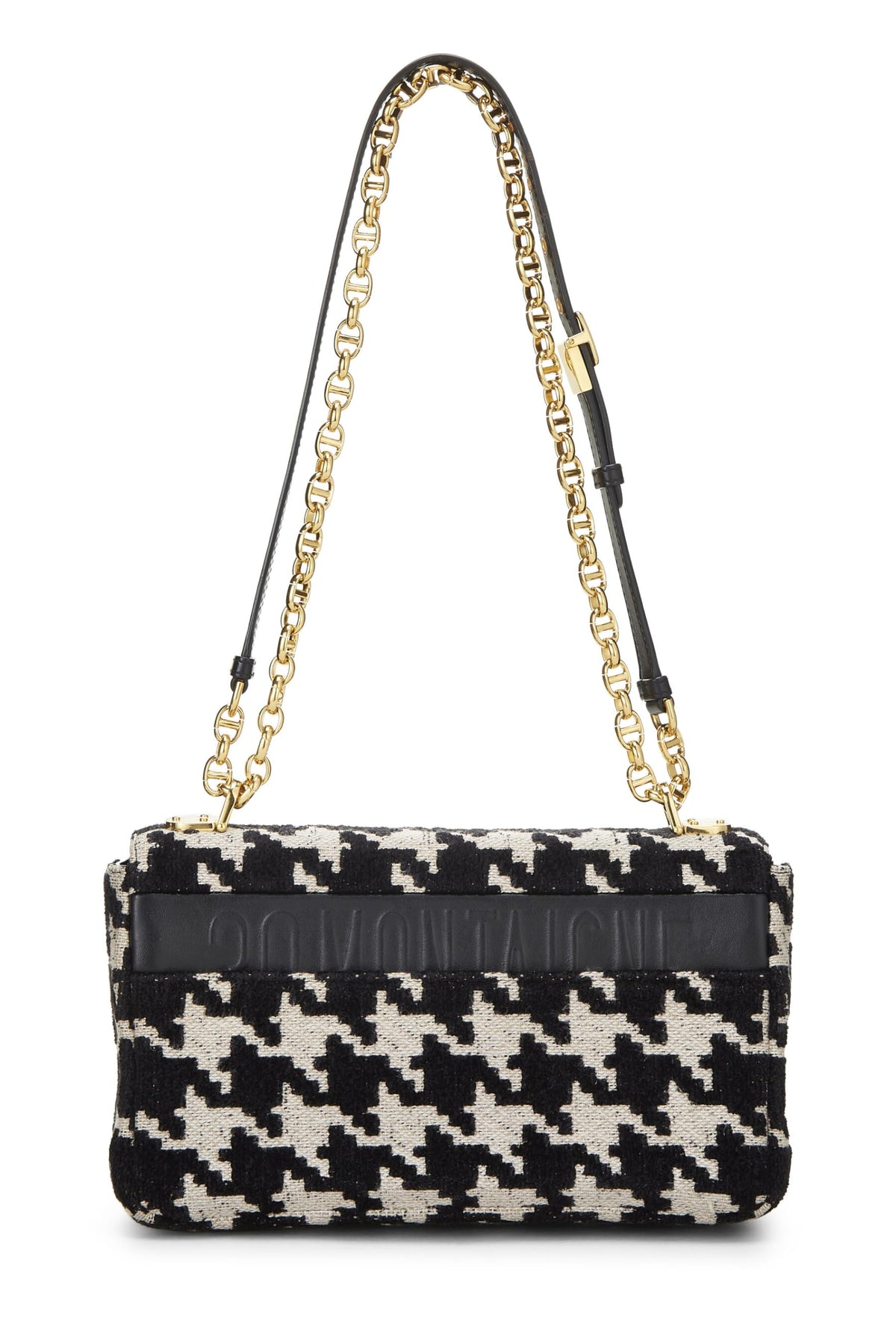 Dior, Black & White Houndstooth Jacquard Caro Bag Medium, Black