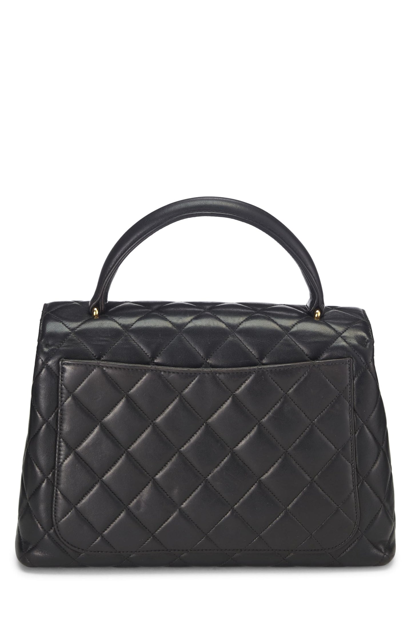 Chanel, Black Quilted Lambskin Kelly, Black