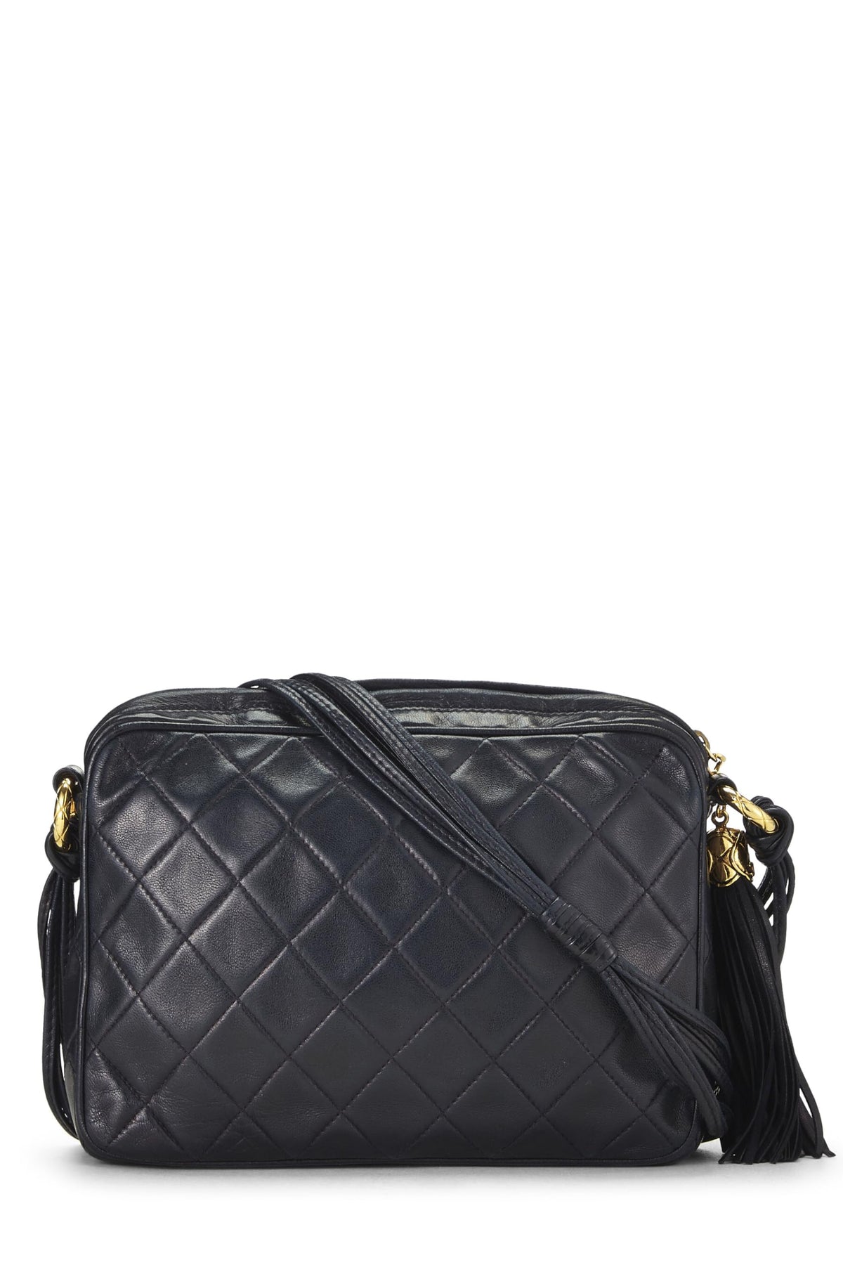 Chanel, Navy Lambskin Diamond 'CC' Camera Bag Medium, Navy