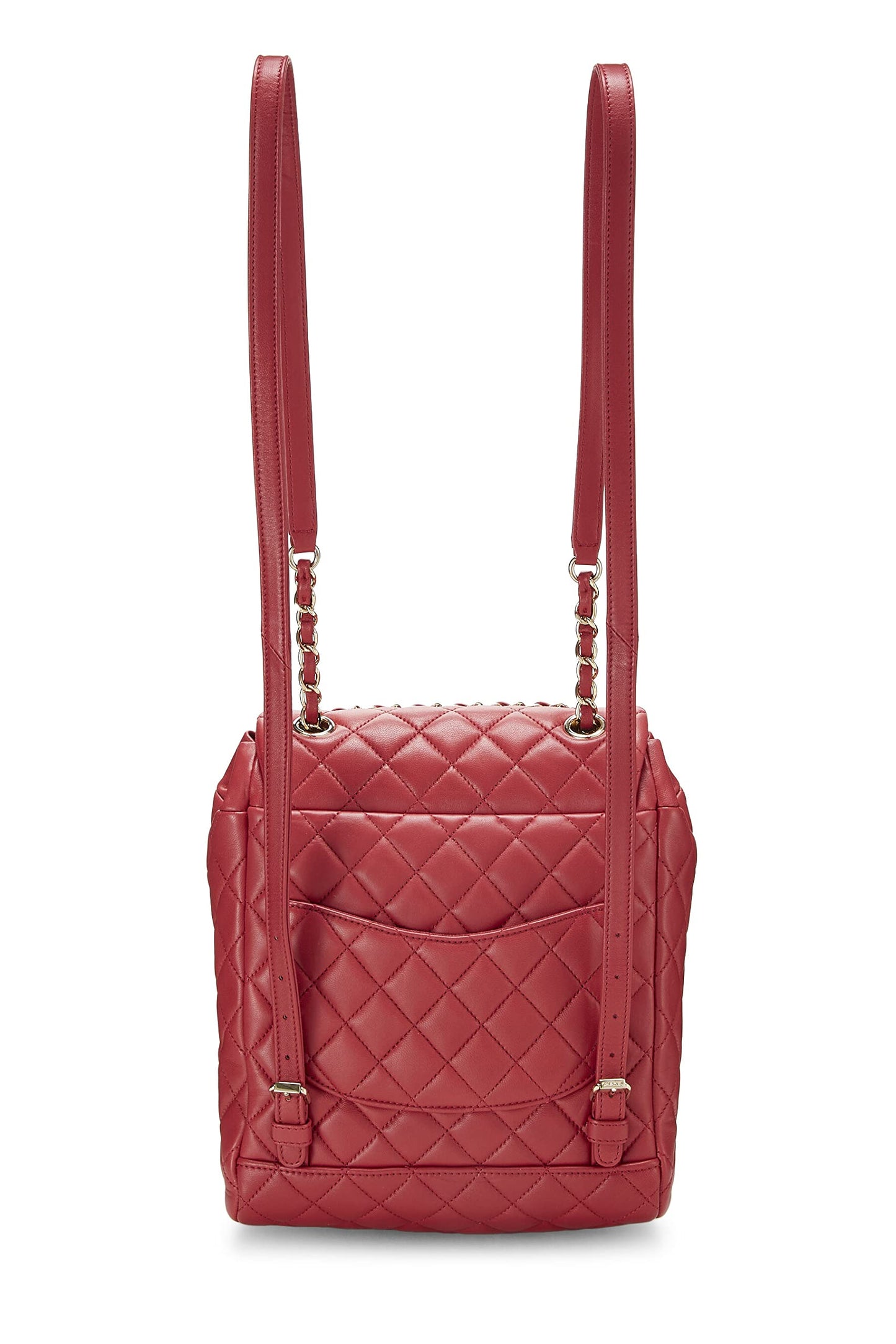 Chanel, Red Quilted Lambskin Urban Spirit Backpack Small, Red