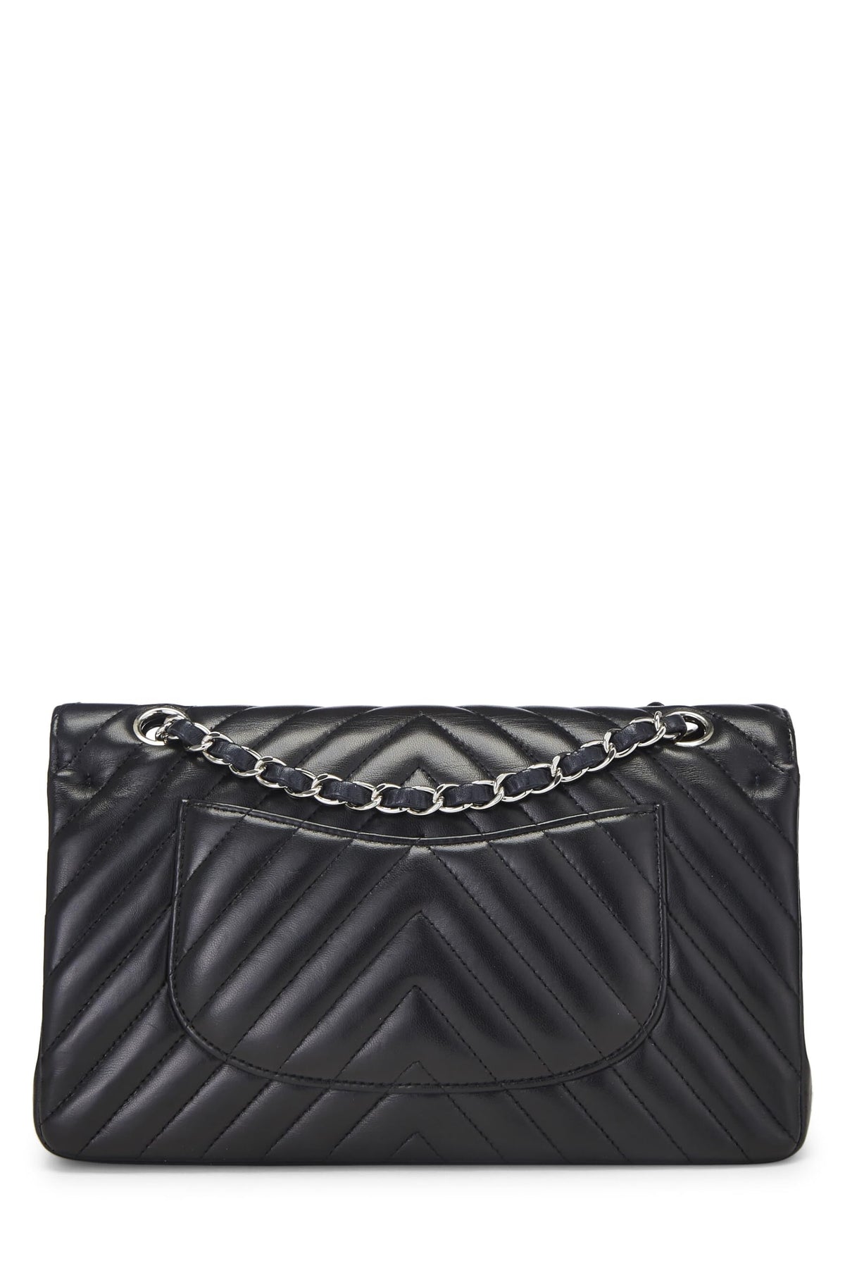 Chanel, Black Chevron Lambskin Classic Double Flap Medium, Black