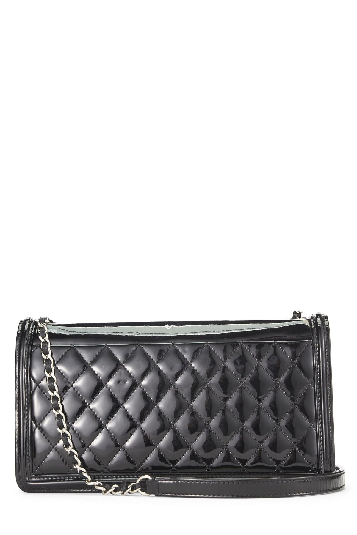 Chanel, Black Patent Leather Boy Brick Flap, Black