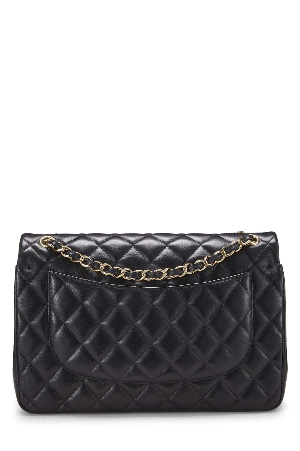 Chanel, Black Quilted Lambskin New Classic Double Flap Jumbo, Black