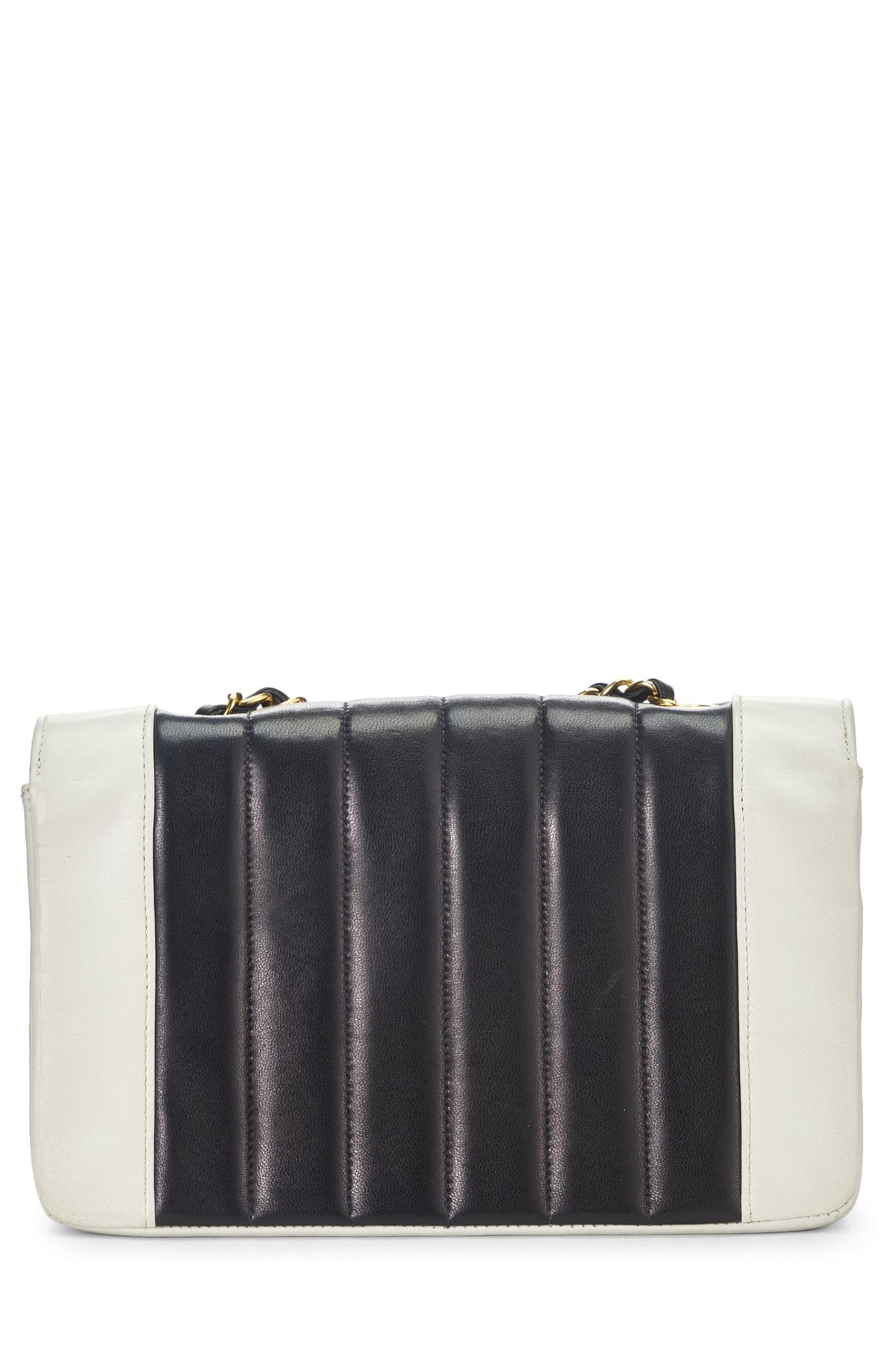 Chanel, Black Lambskin Vertical Border Half Flap Bag Small, Multi