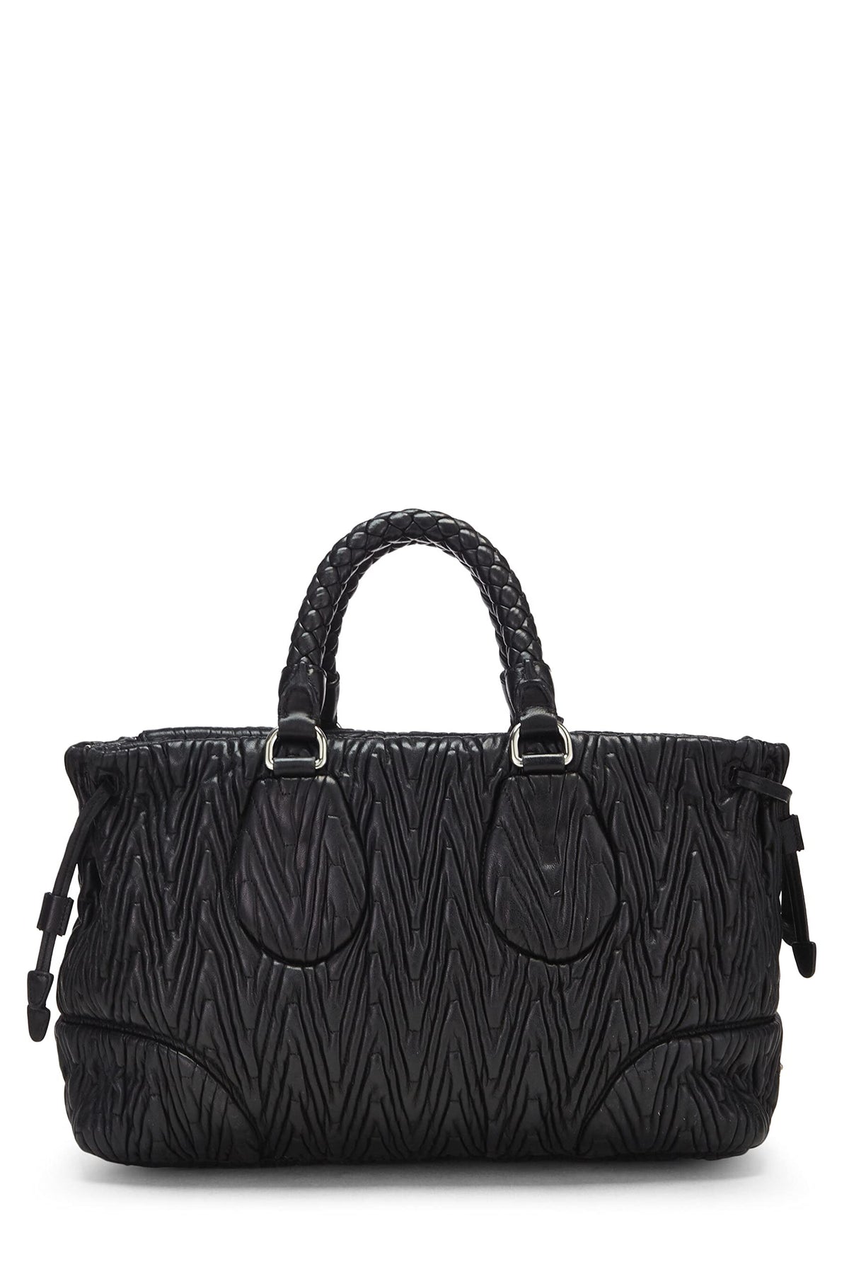 Prada, Black Nappa Chevron Antik Handbag, Black