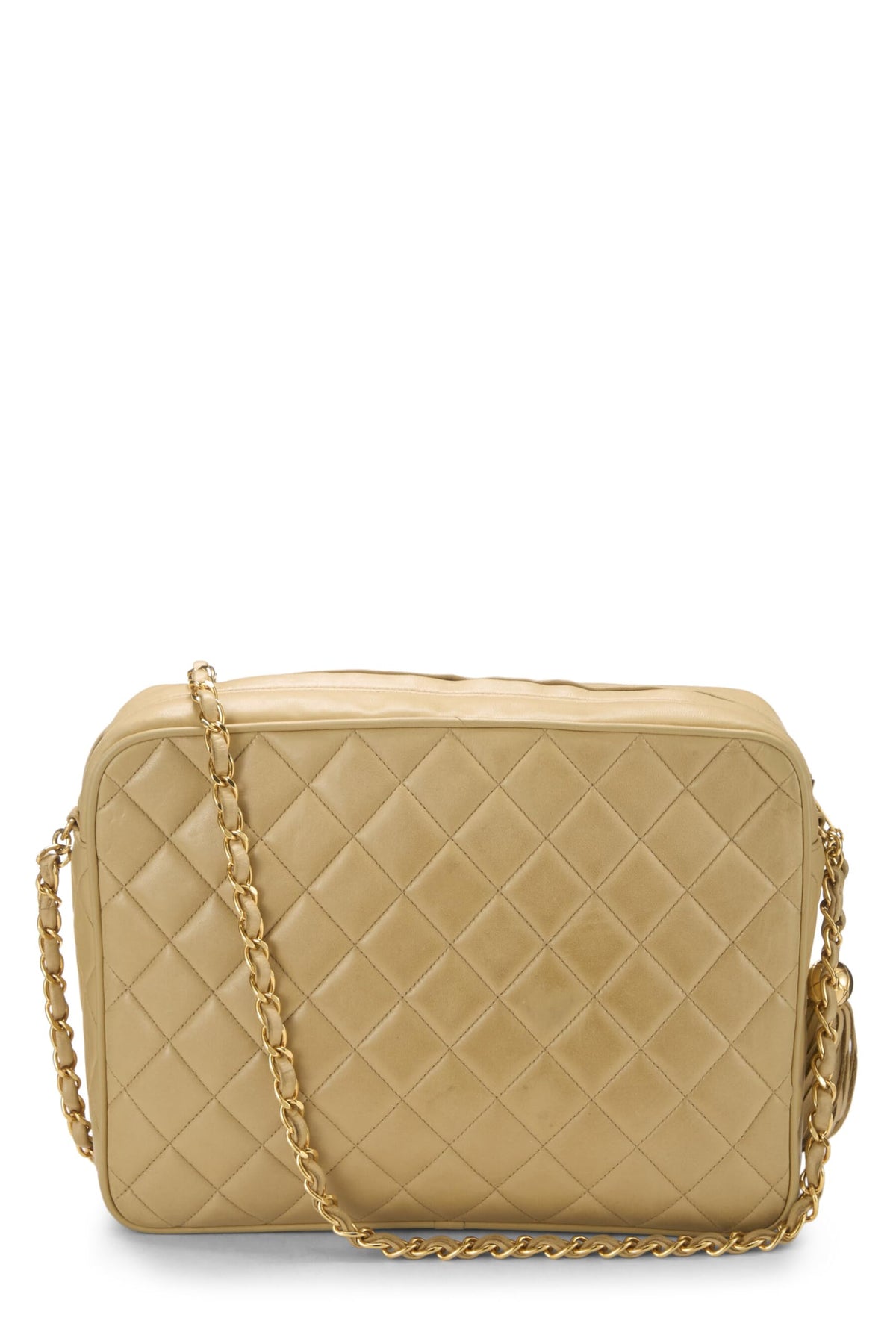 Chanel, Beige Quilted Lambskin Pocket Camera Bag Large, Beige