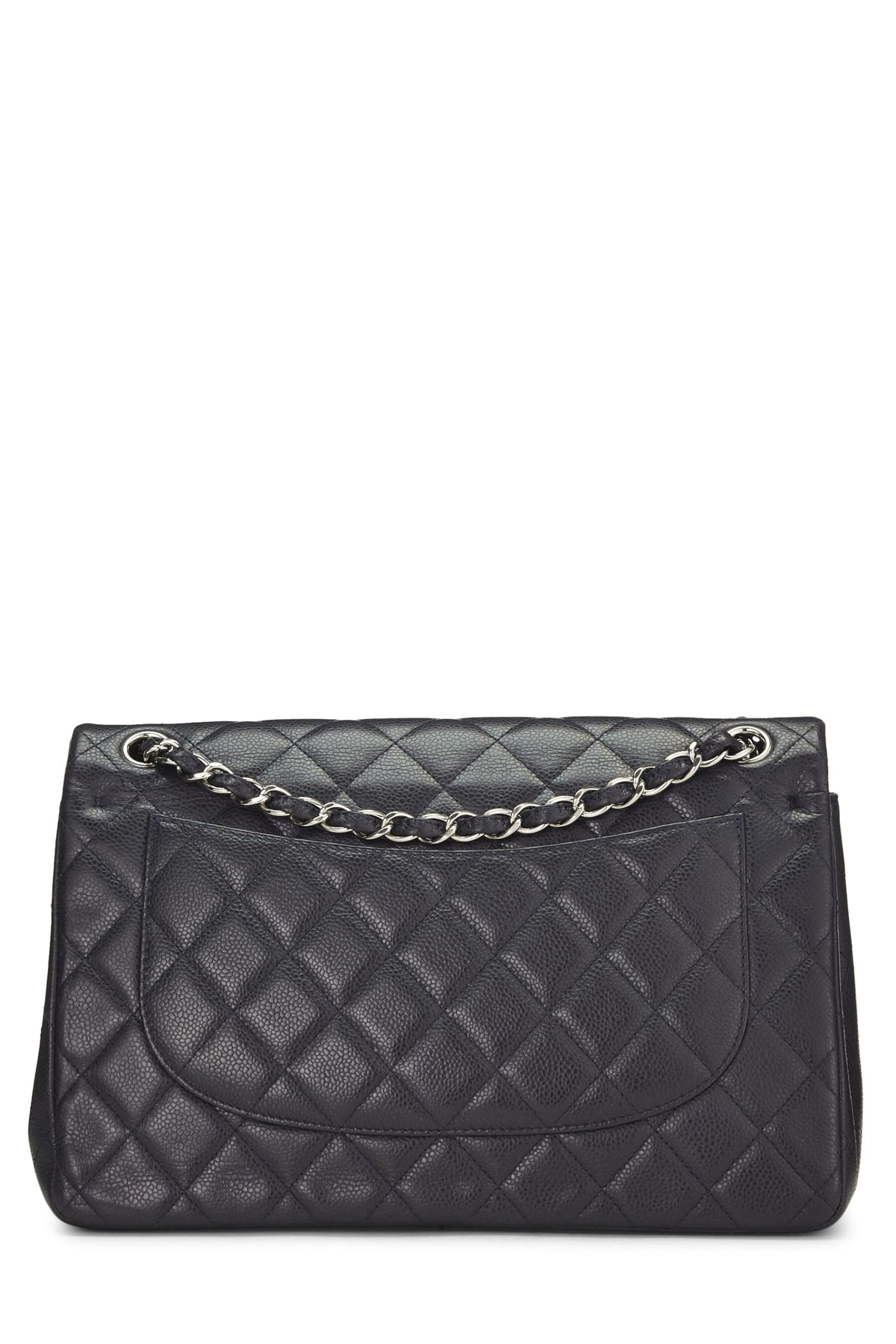 Chanel, Navy Quilted Caviar New Classic Double Flap Jumbo, Navy