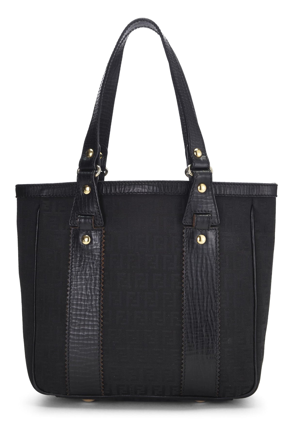 Fendi, Black Zucchino Canvas Tote Small, Black