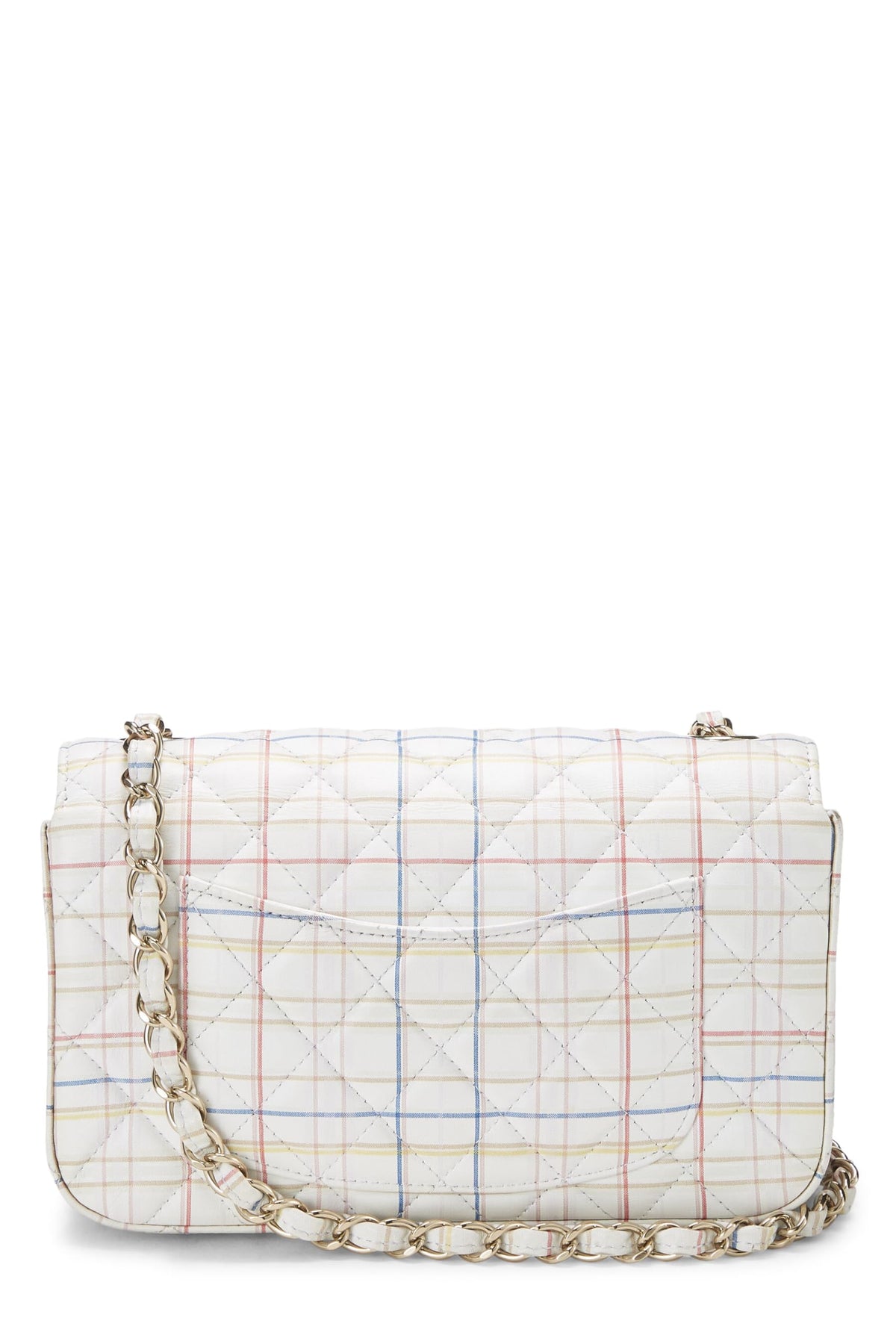 Chanel, White & Multicolor Plaid Calfskin Rectangular Flap Mini, Multi