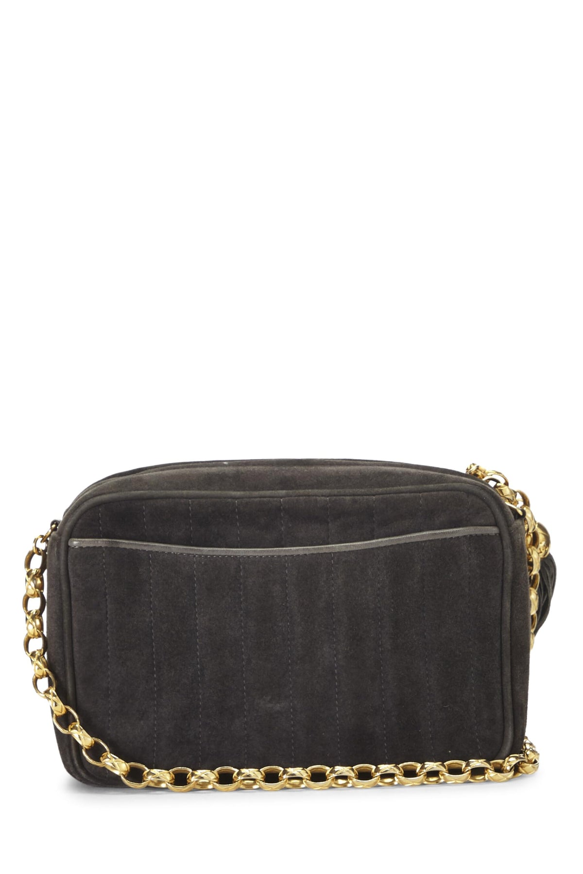 Chanel, Grey Suede Pocket Camera Bag Mini, Grey
