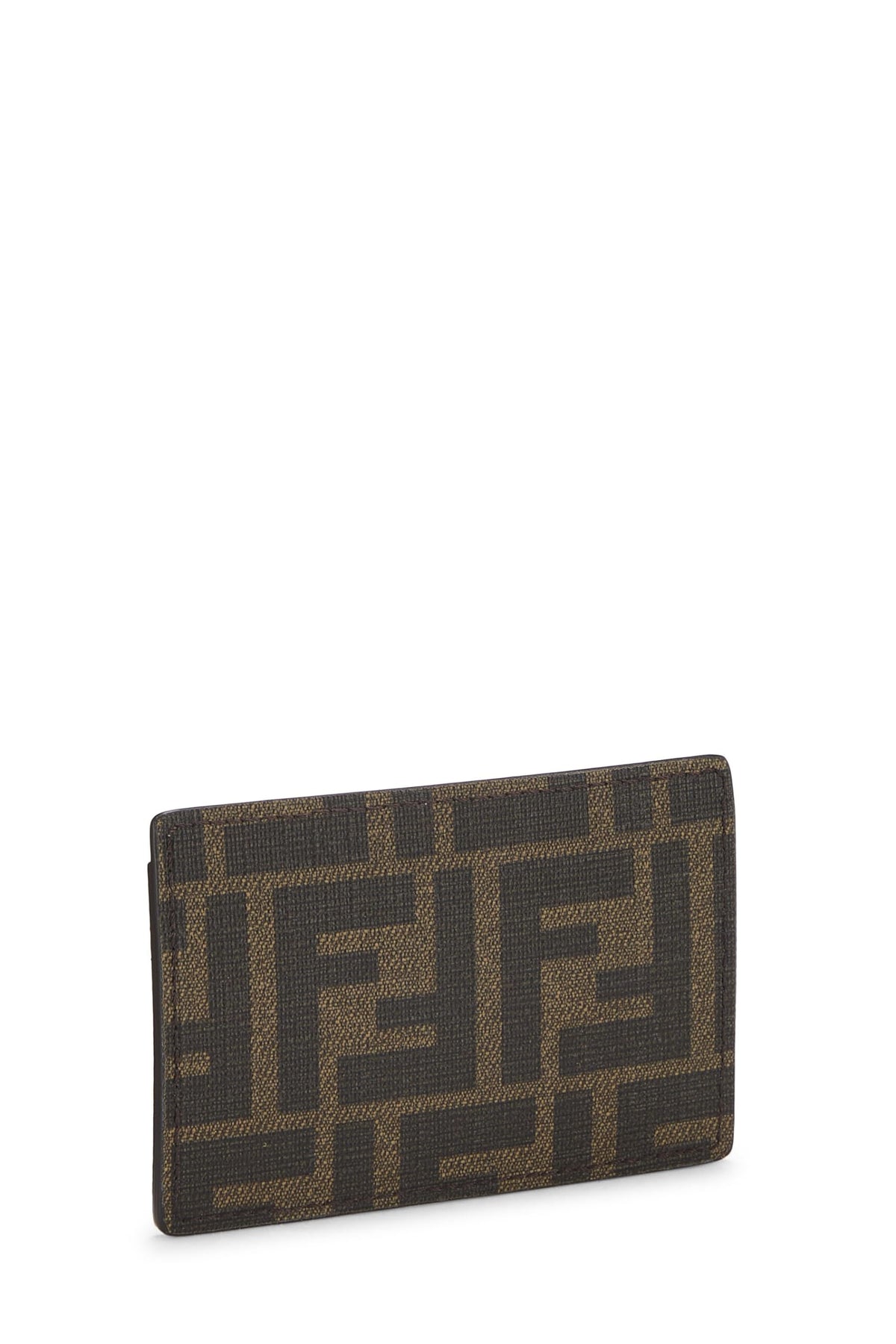 Fendi, Brown Zucca Coated Canvas Card Holder, Brown