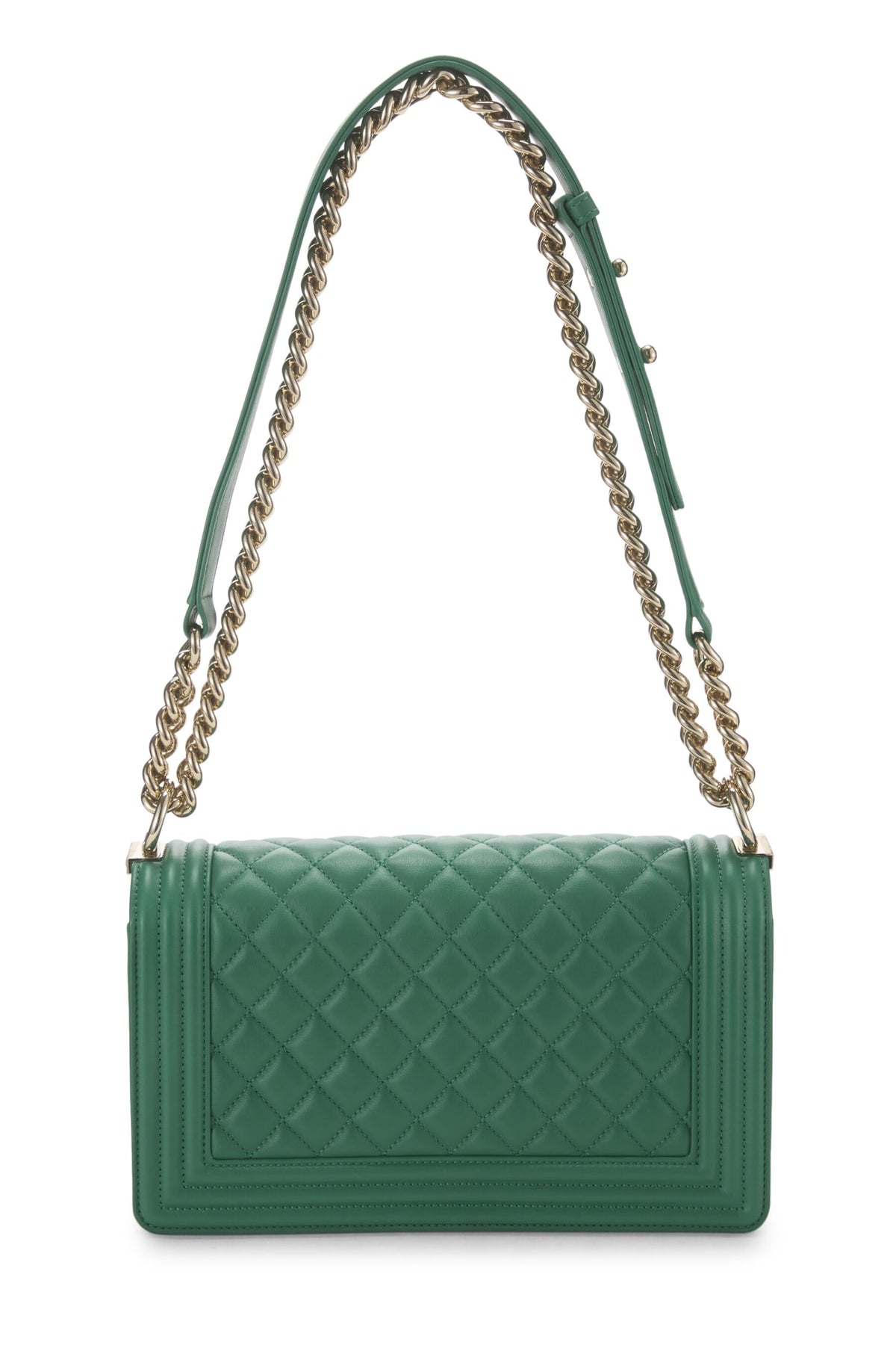 Chanel, Green Quilted Lambskin Boy Bag Medium, Green