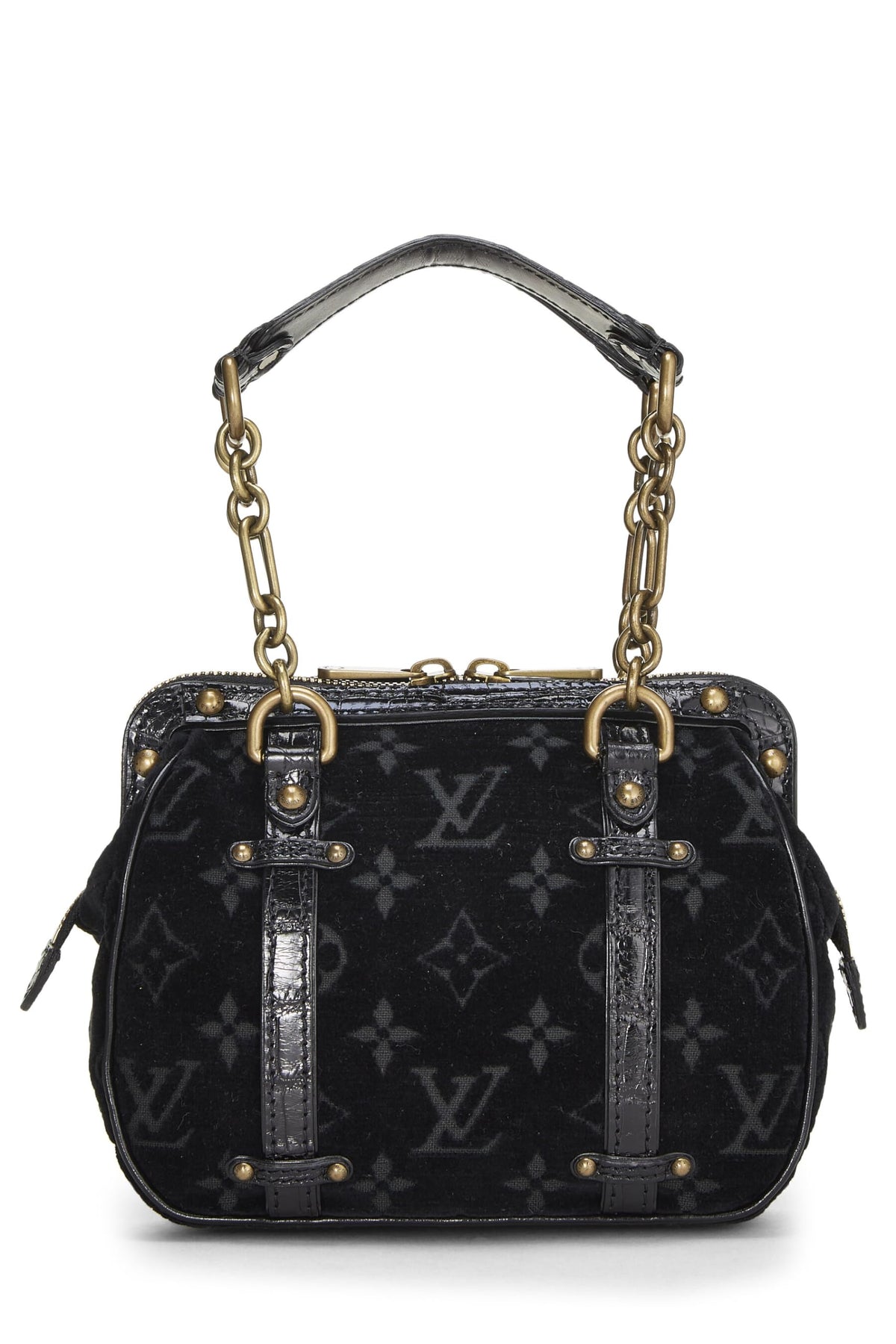 Louis Vuitton, Black Monogram Velour Gracie PM, Black