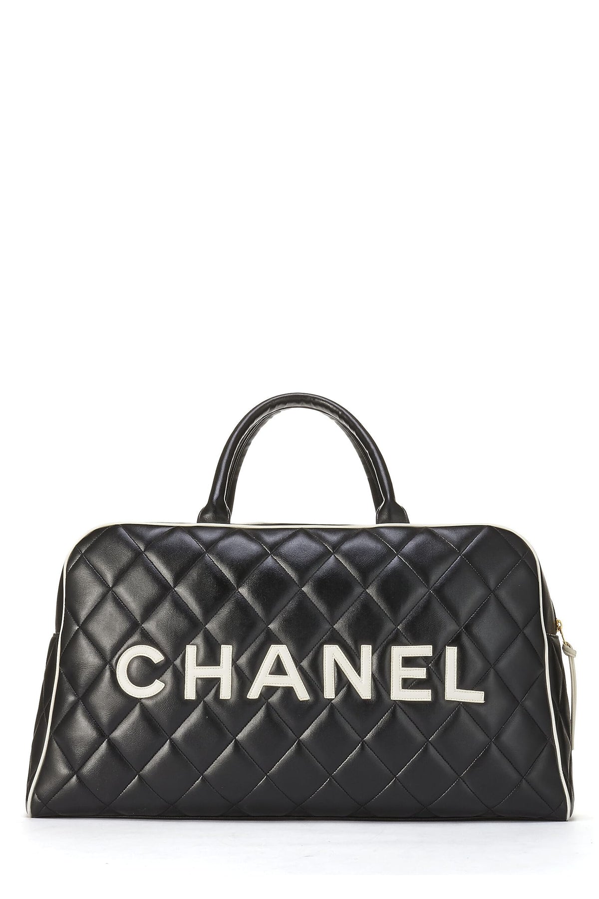 Chanel, Black Quilted Calfskin Bowler Large, Black