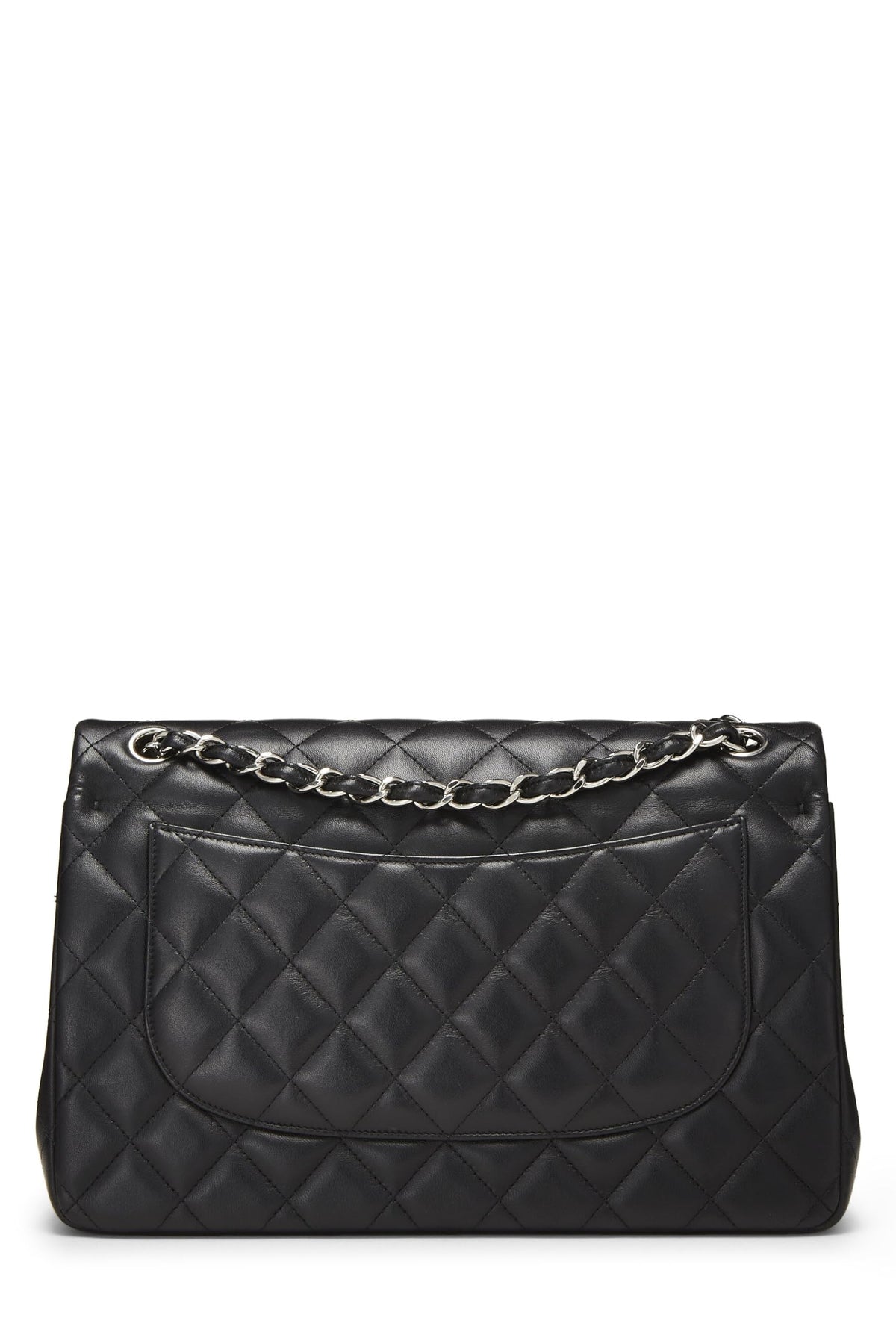 Chanel, Black Quilted Lambskin New Classic Double Flap Jumbo, Black