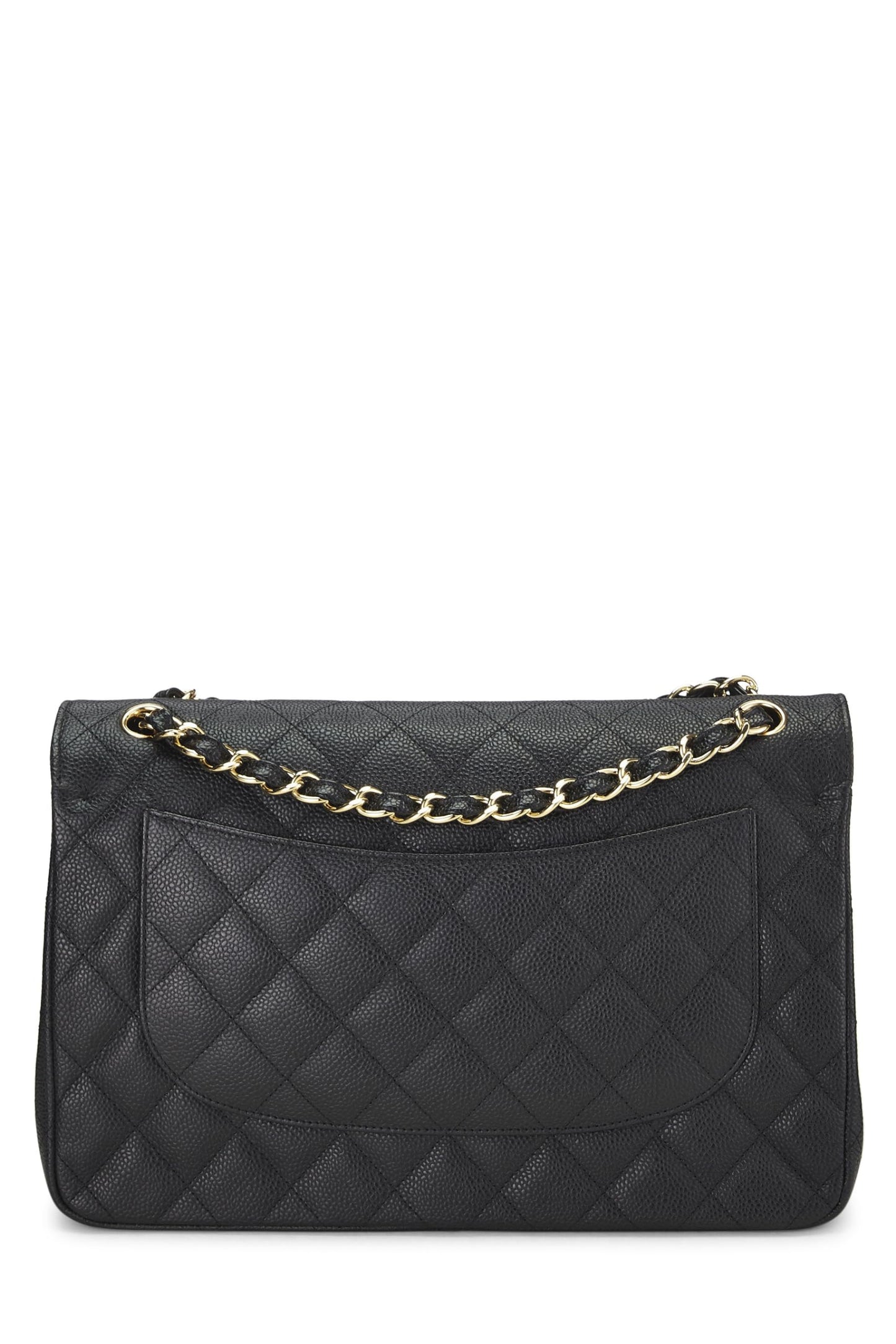 Chanel, Black Quilted Caviar New Classic Double Flap Jumbo, Black