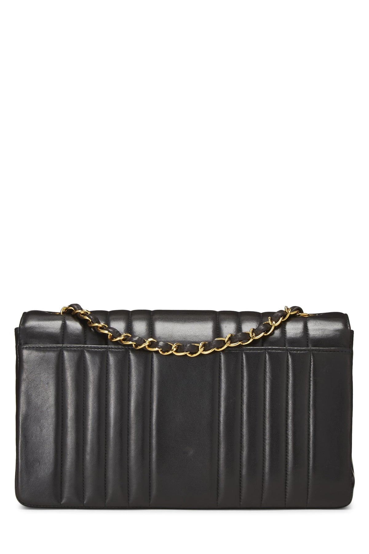 Chanel, Black Lambskin Vertical Flap Medium, Black