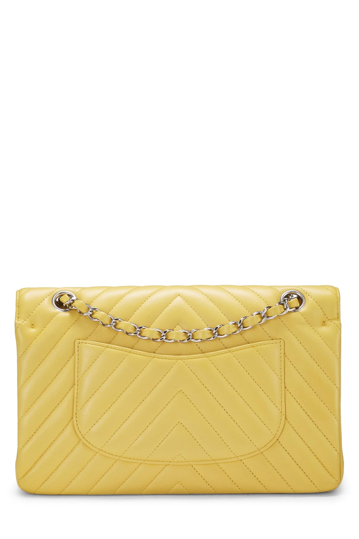 Chanel, Yellow Chevron Lambskin Classic Double Flap Medium, Yellow