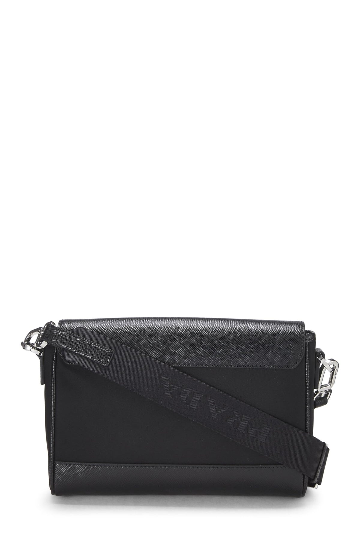Prada, Black Saffiano & Tessuto Crossbody, Black