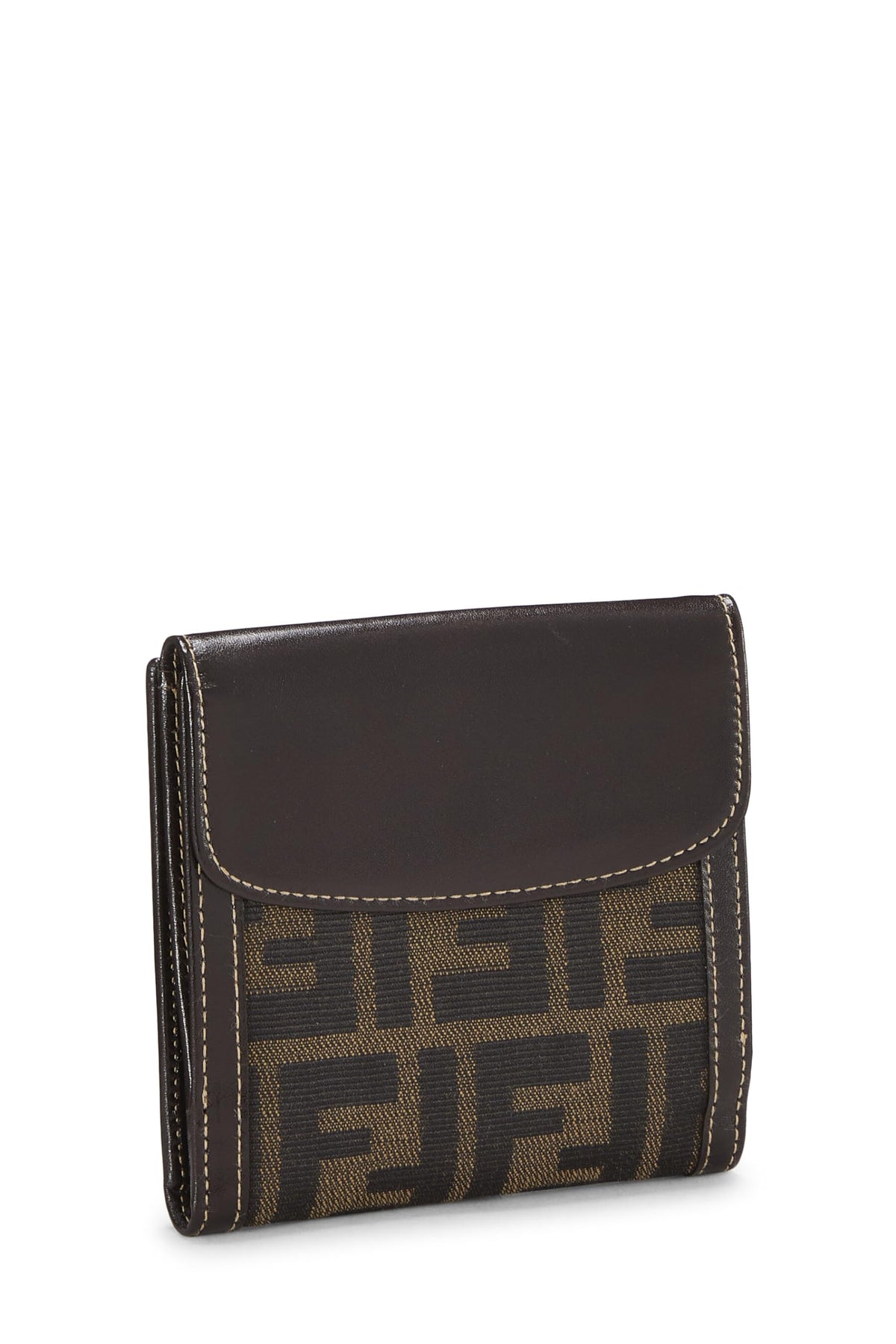 Fendi, Brown Zucca Canvas Compact Wallet, Brown