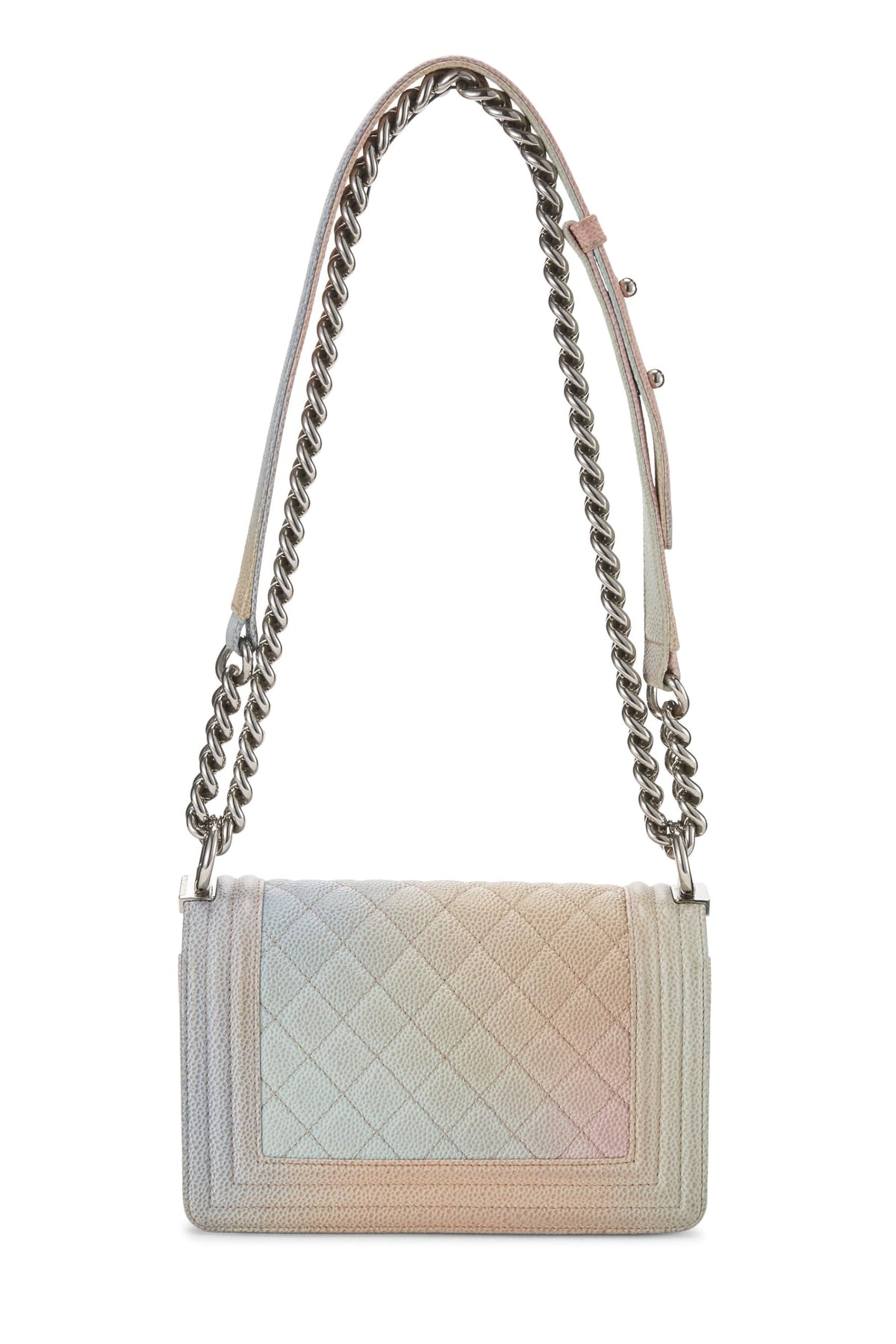 Chanel, Rainbow Quilted Caviar Boy Bag Small, Pink