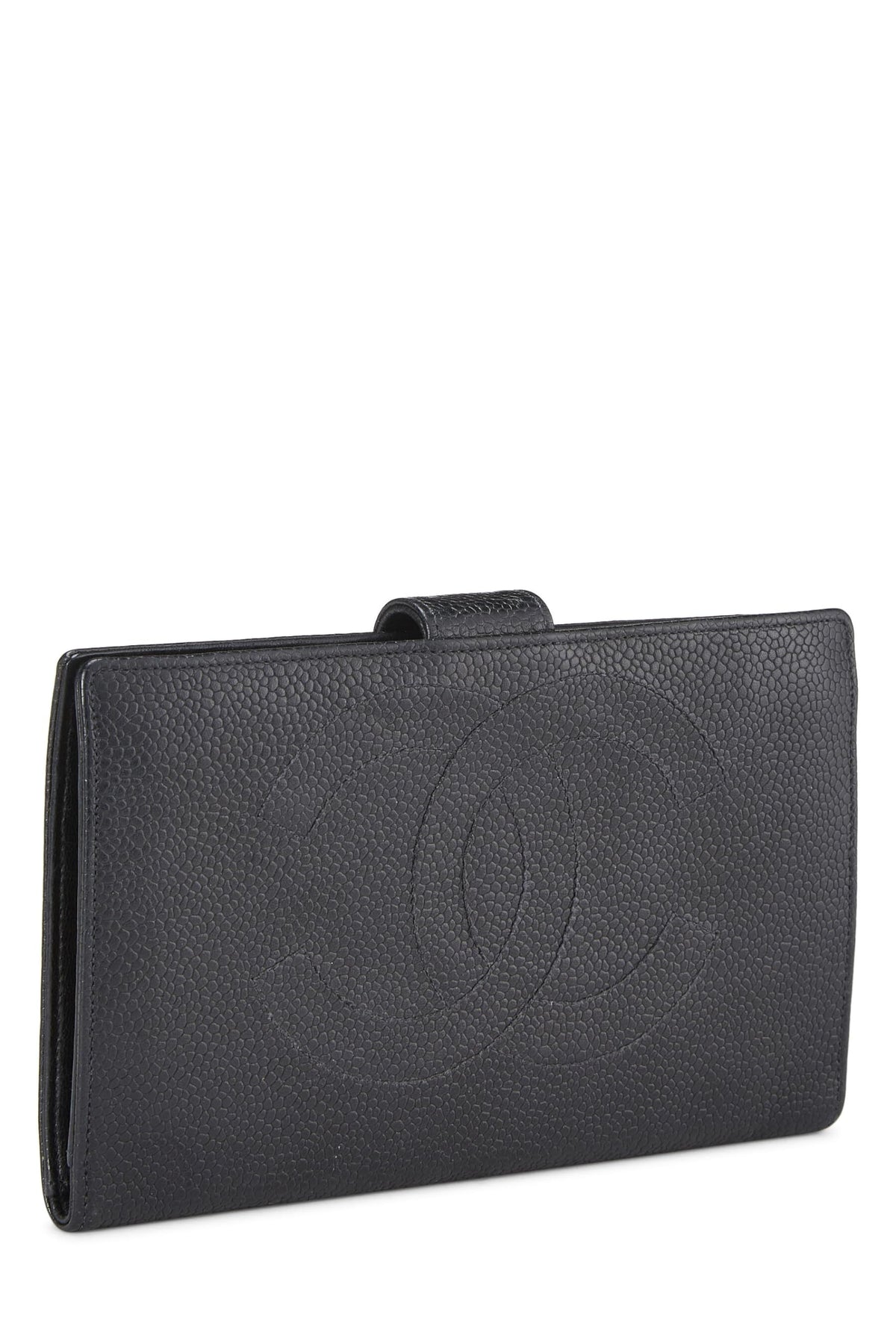Chanel, Black Caviar Timeless 'CC' Long Wallet, Black