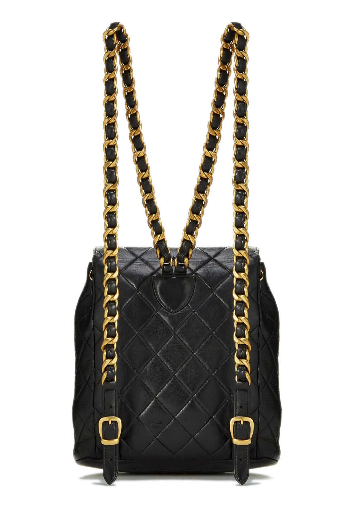 Chanel, Black Quilted Lambskin 'CC' Classic Backpack Medium, Black