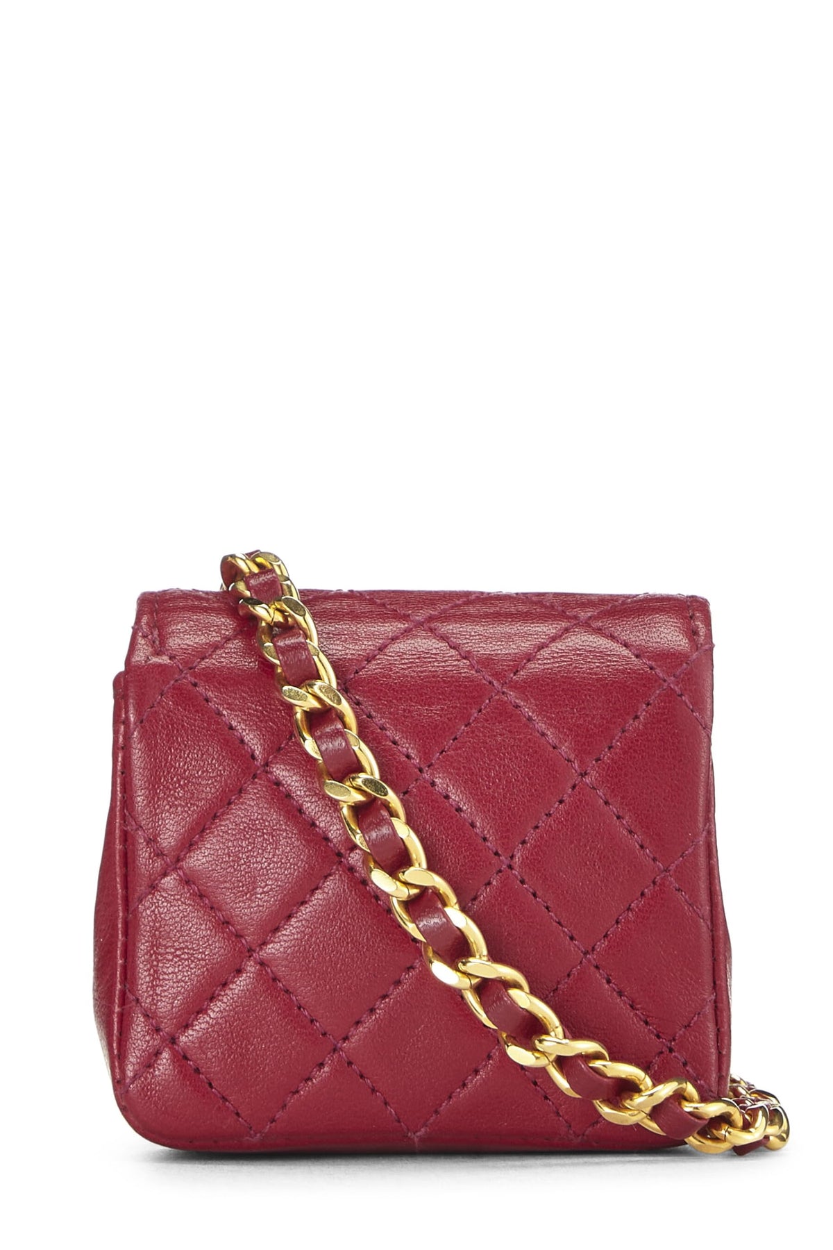 Chanel, Pink Quilted Lambskin Half Flap Micro, Pink