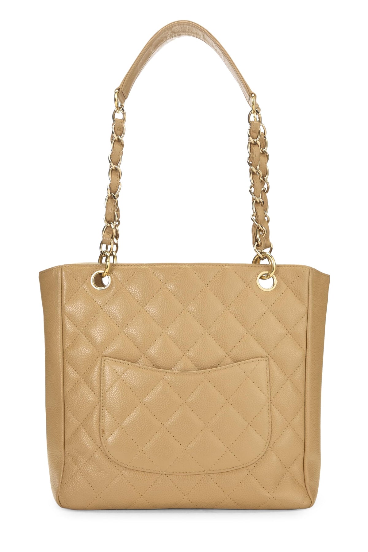 Chanel, Beige Quilted Caviar Petite Shopping Tote (PST), Beige