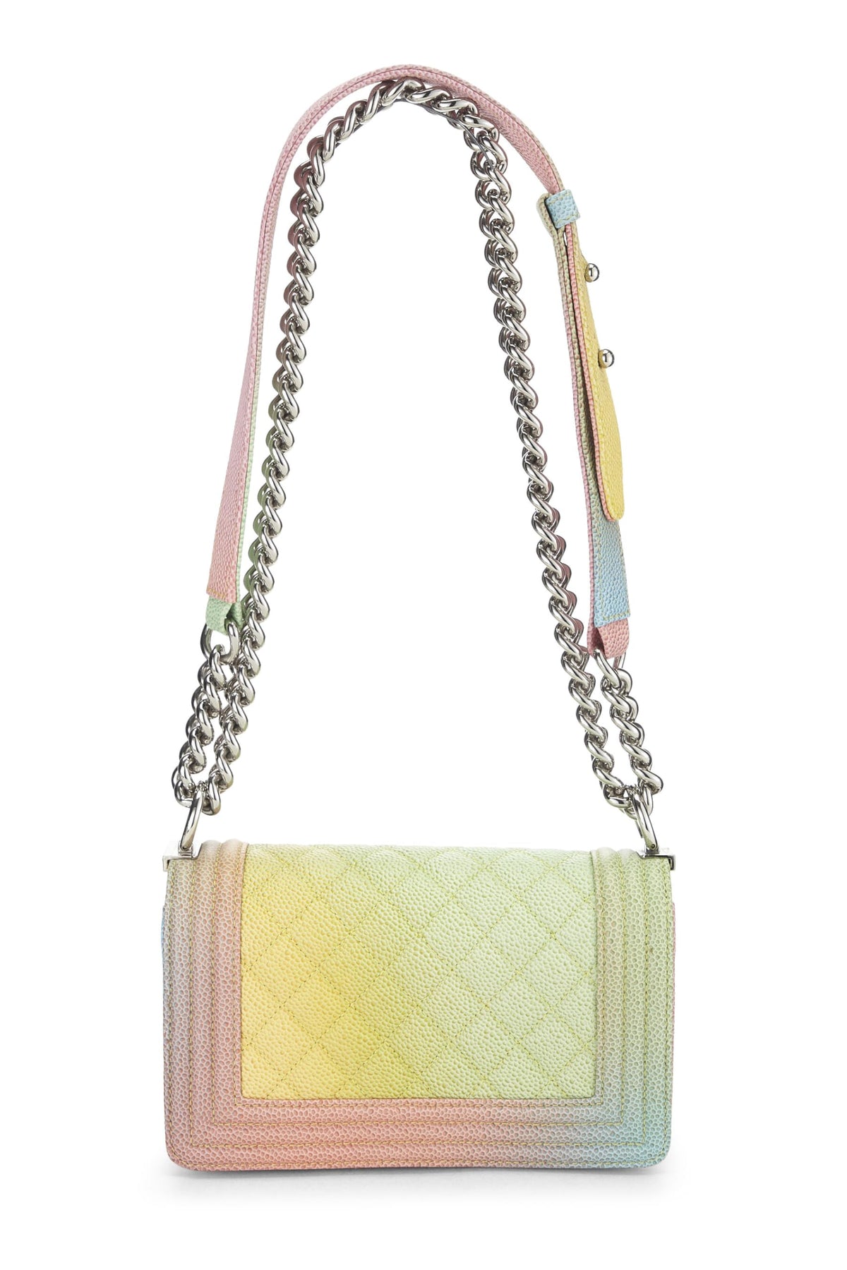 Chanel, Rainbow Quilted Caviar Boy Bag Small, Green