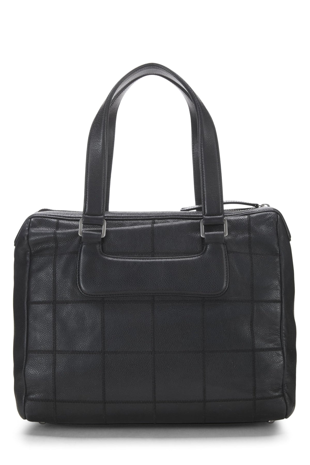 Chanel, Black Calfskin Chocolate Bar Tote, Black