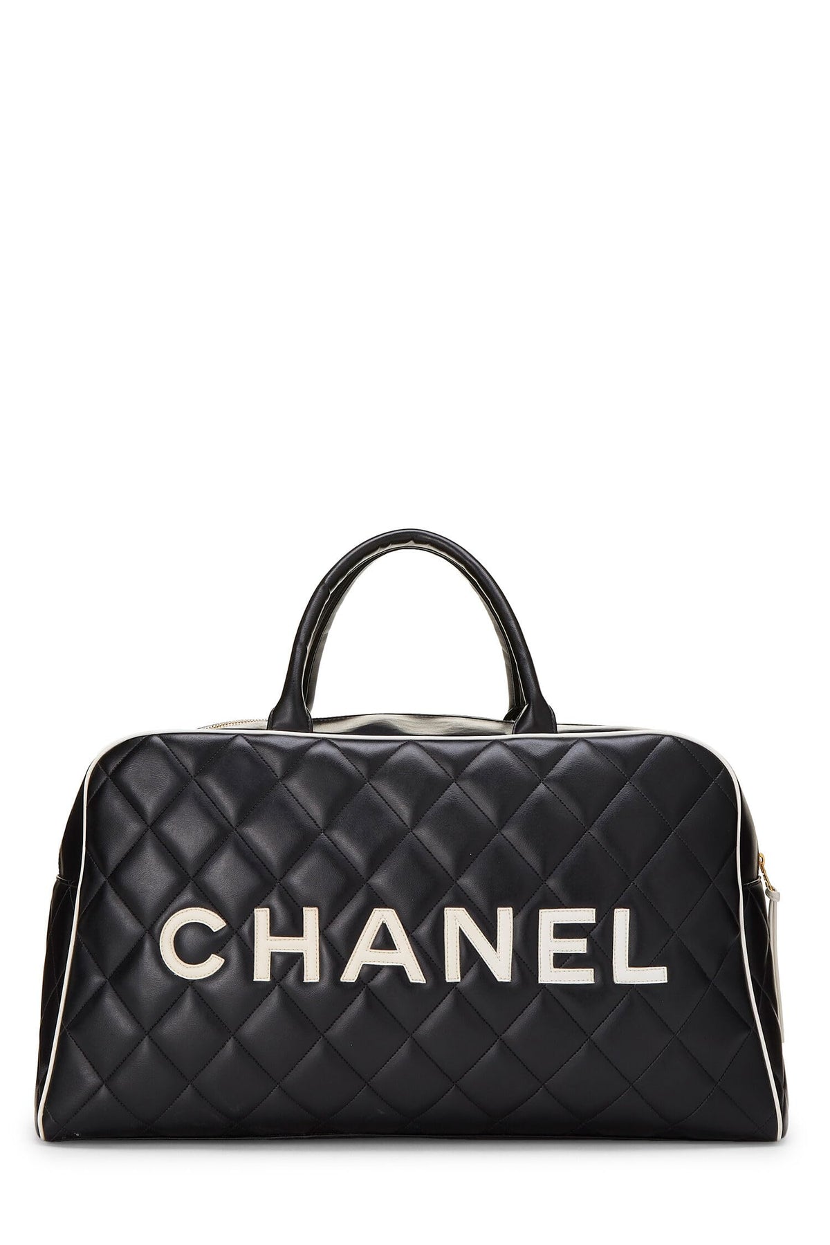Chanel, Black Quilted Calfskin Bowler Large, Black