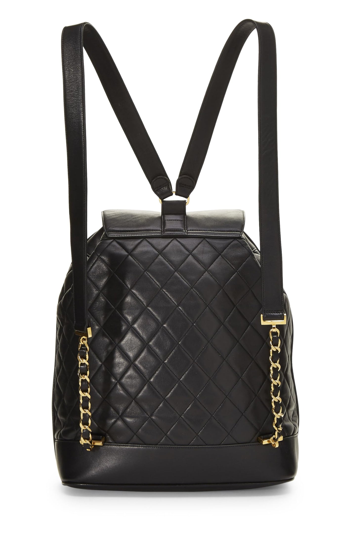 Chanel, Black Quilted Lambskin Backpack Large, Black