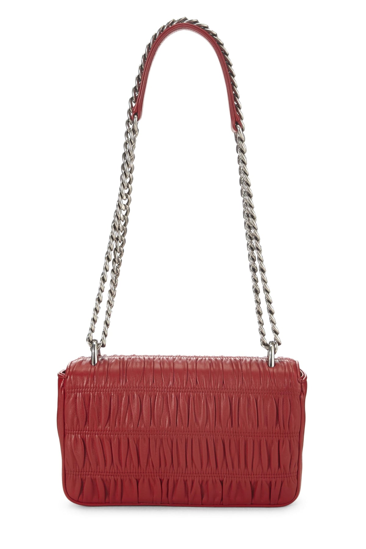 Prada, Red Nappa Gaufre Crossbody Bag, Red